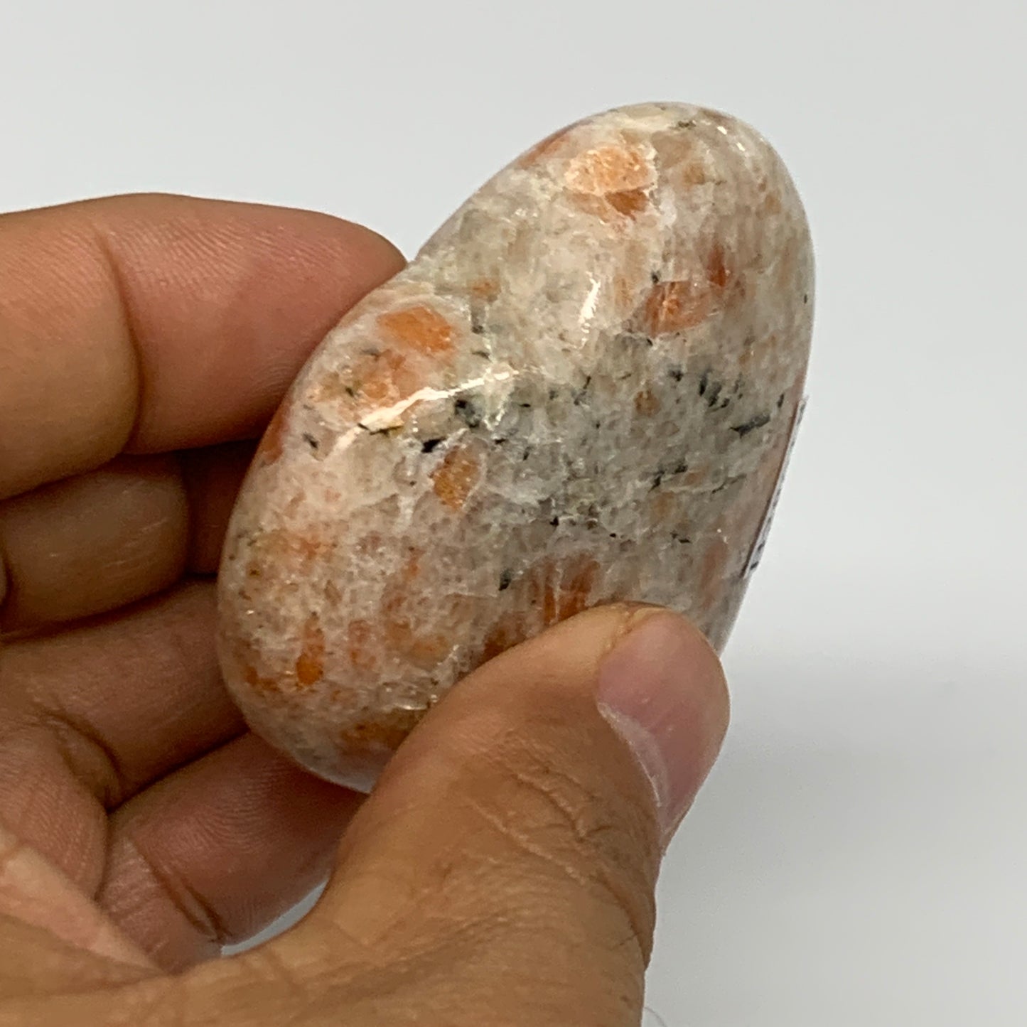 83.7g,2.1"x2.2"x0.8", Sunstone Heart Polished Healing Crystal @India, B28018