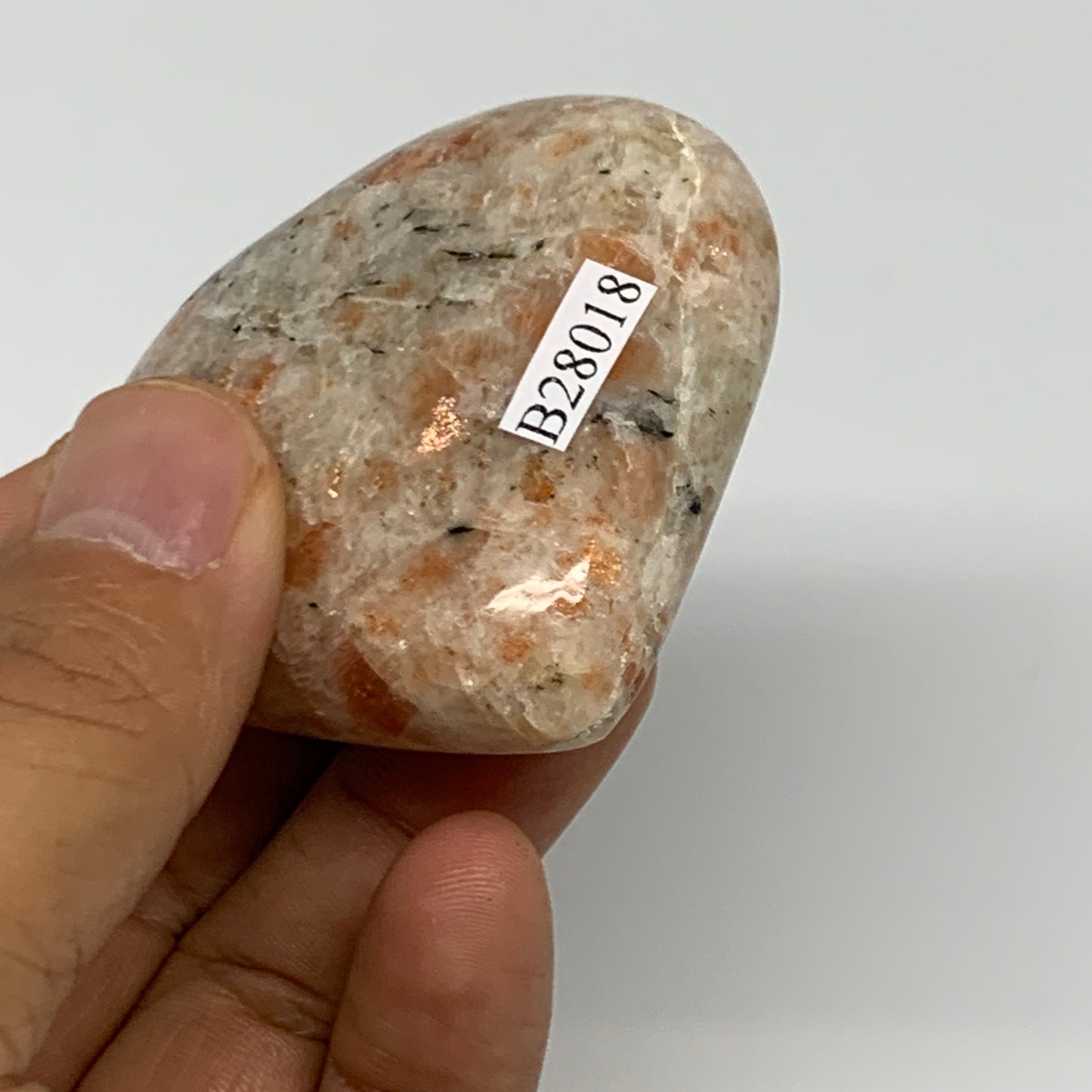 83.7g,2.1"x2.2"x0.8", Sunstone Heart Polished Healing Crystal @India, B28018