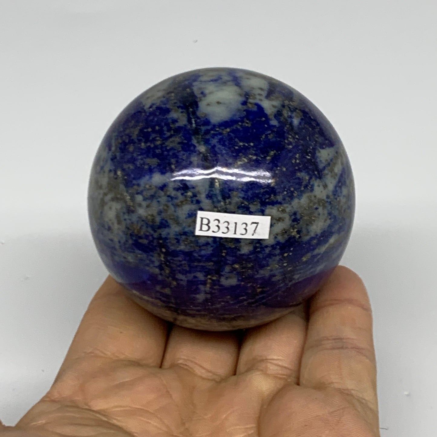0.8 lbs, 2.4" (51mm), Lapis Lazuli Sphere Ball Gemstone @Afghanistan, B33137