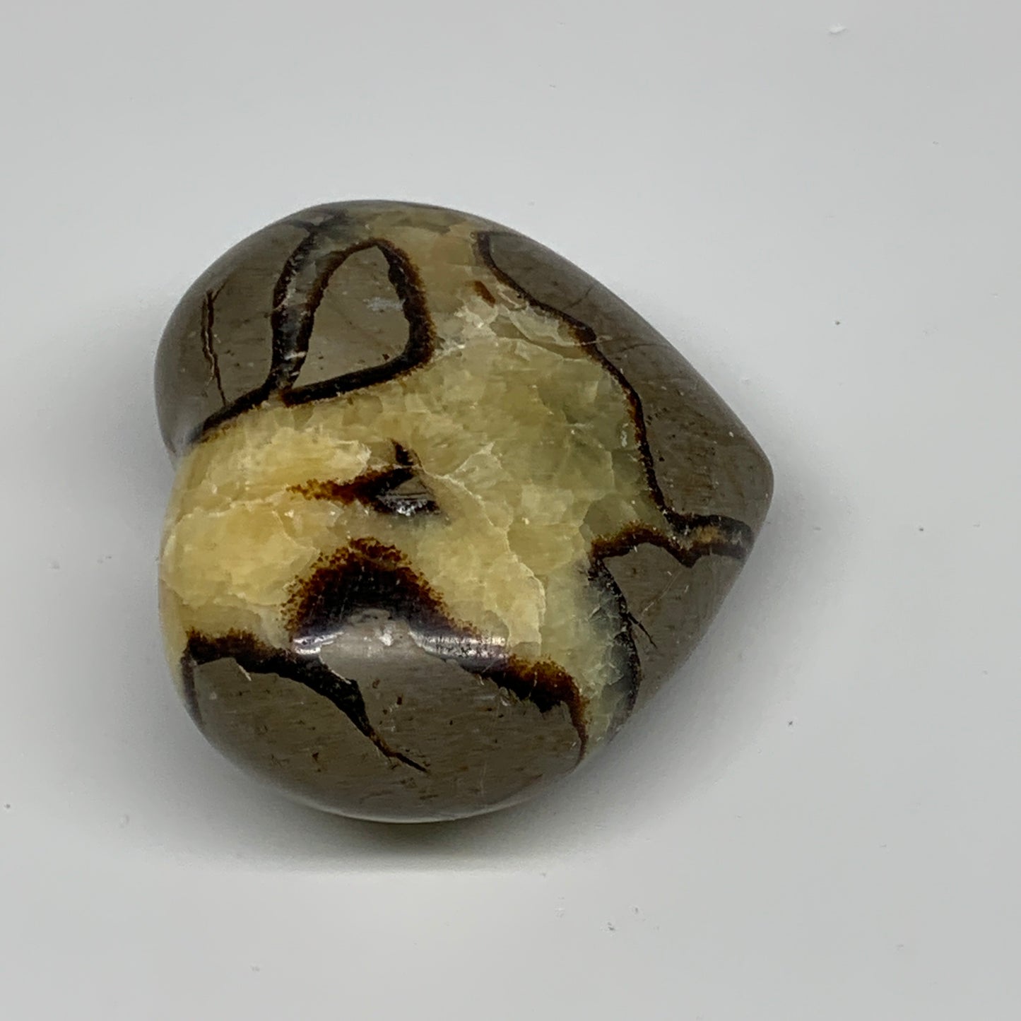0.68 lbs, 2.7"x3.2"x1.6" Septarian Nodules Heart Polished Healing Crystal, B3101