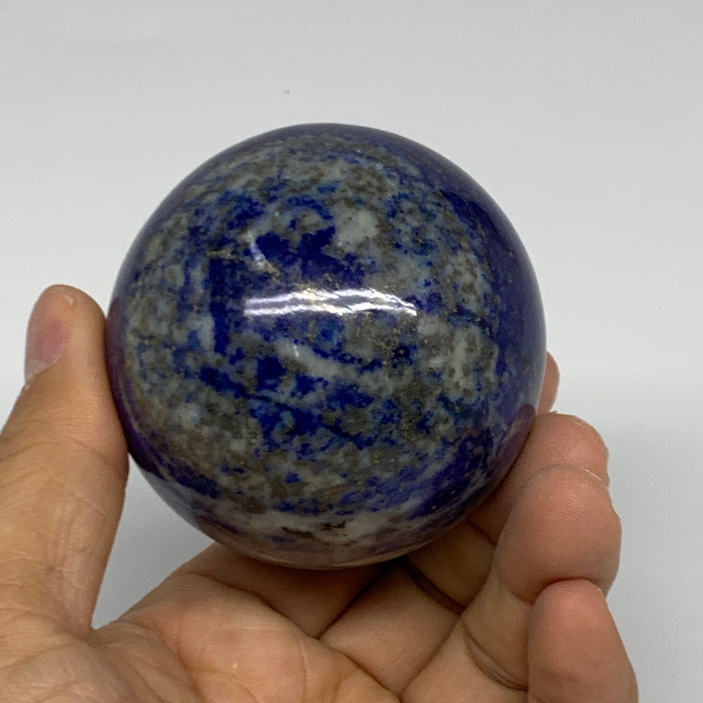 0.8 lbs, 2.4" (51mm), Lapis Lazuli Sphere Ball Gemstone @Afghanistan, B33137
