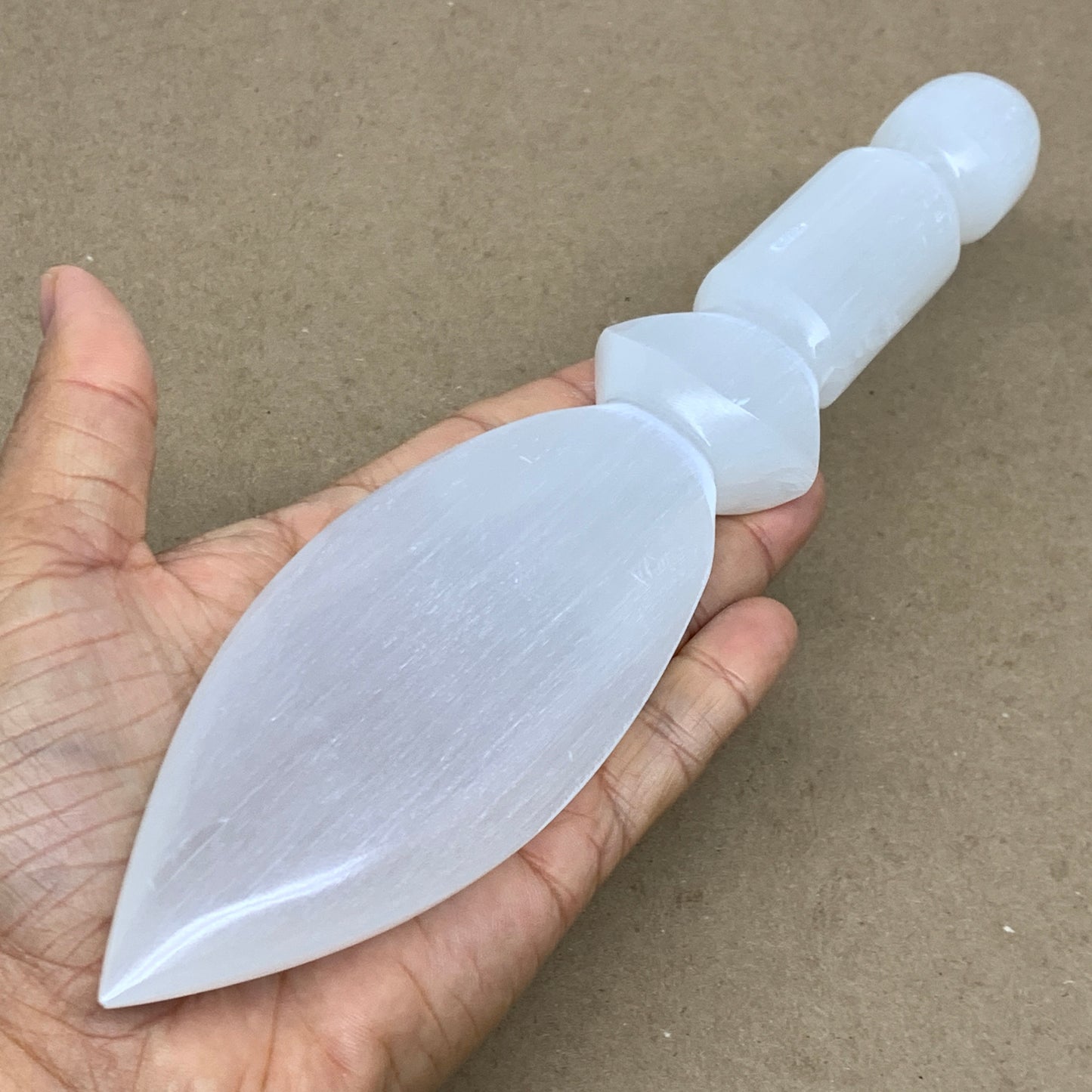 0.73 lbs, 9.75"x2"x1", Natural Selenite Crystal Dagger (Satin Spar), B36563