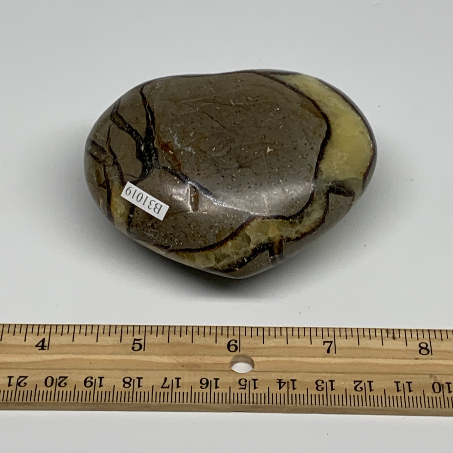 0.68 lbs, 2.7"x3.2"x1.6" Septarian Nodules Heart Polished Healing Crystal, B3101