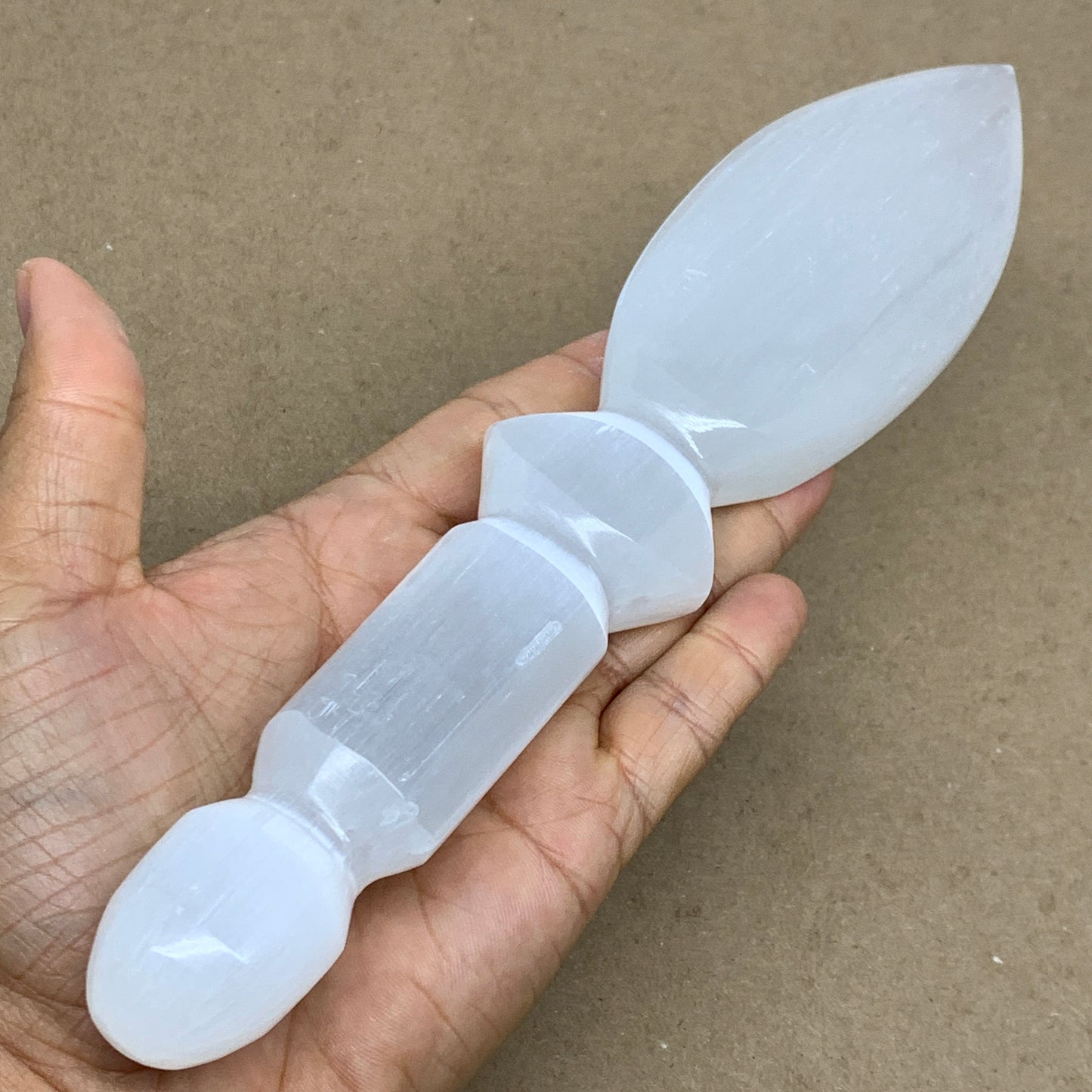 0.73 lbs, 9.75"x2"x1", Natural Selenite Crystal Dagger (Satin Spar), B36563