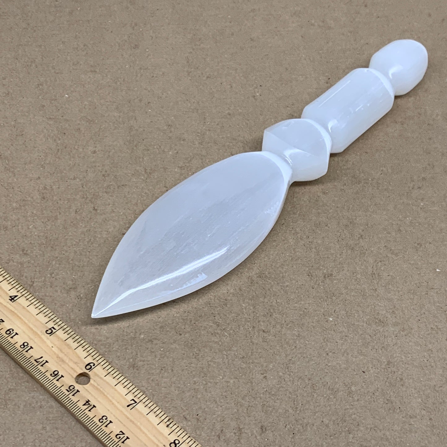 0.73 lbs, 9.75"x2"x1", Natural Selenite Crystal Dagger (Satin Spar), B36563
