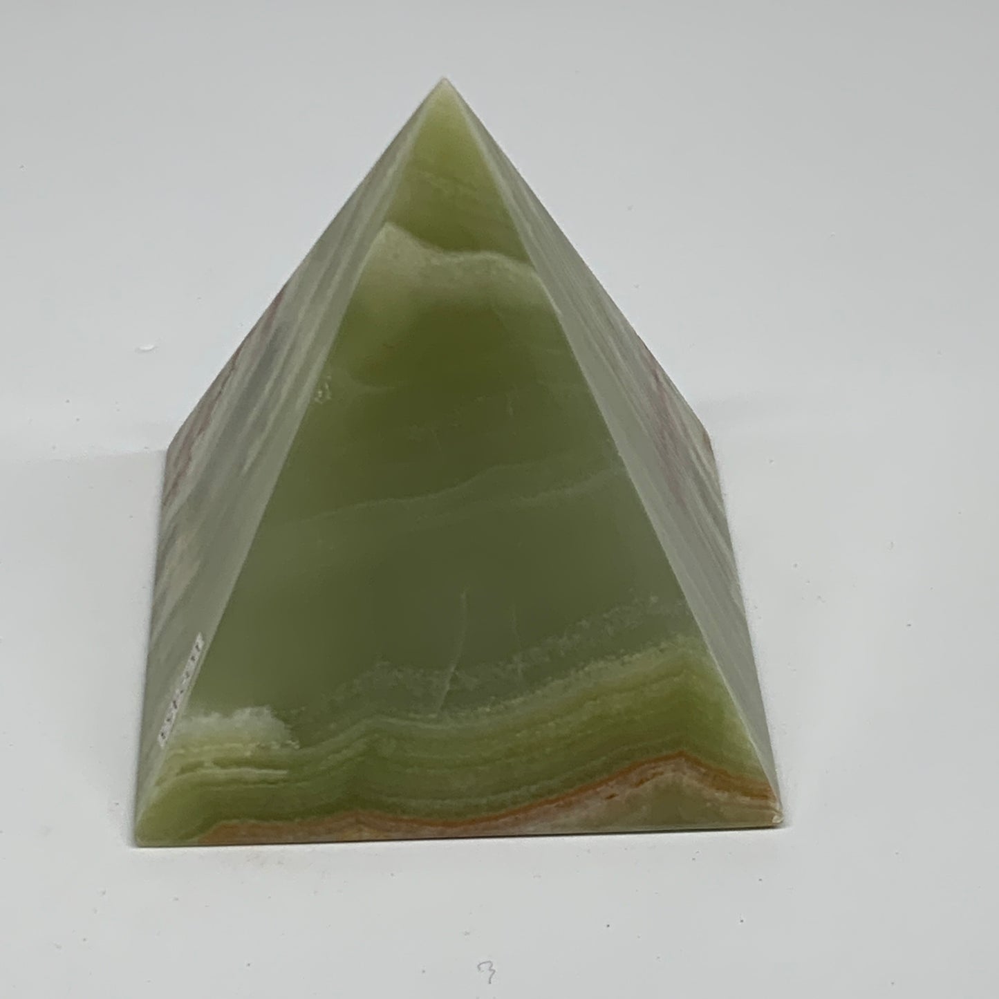 0.94 lbs, 3"x2.9"x2.9", Green Onyx Pyramid Gemstone Crystal, B32453