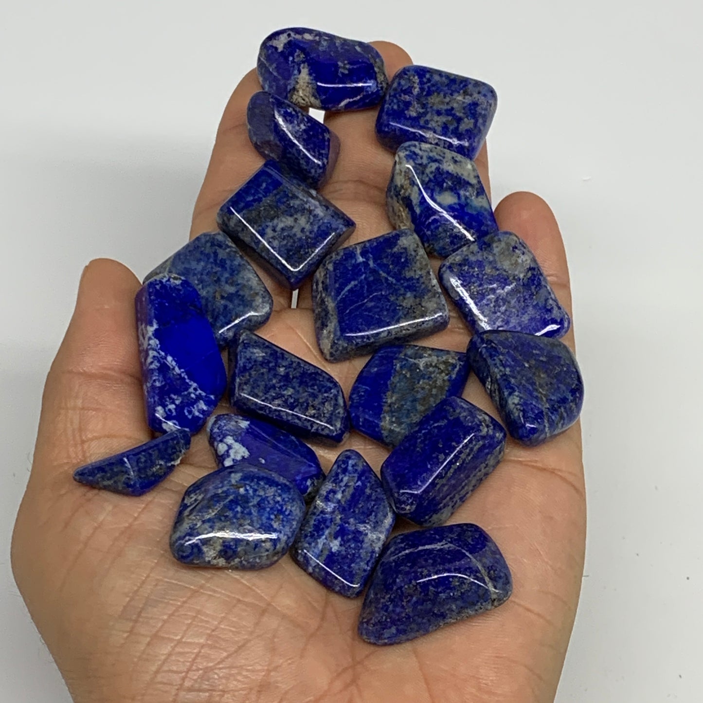 128.4g,0.7"-1.2", 18pcs, Natural Lapis Lazuli Tumbled Stone @Afghanistan, B30297