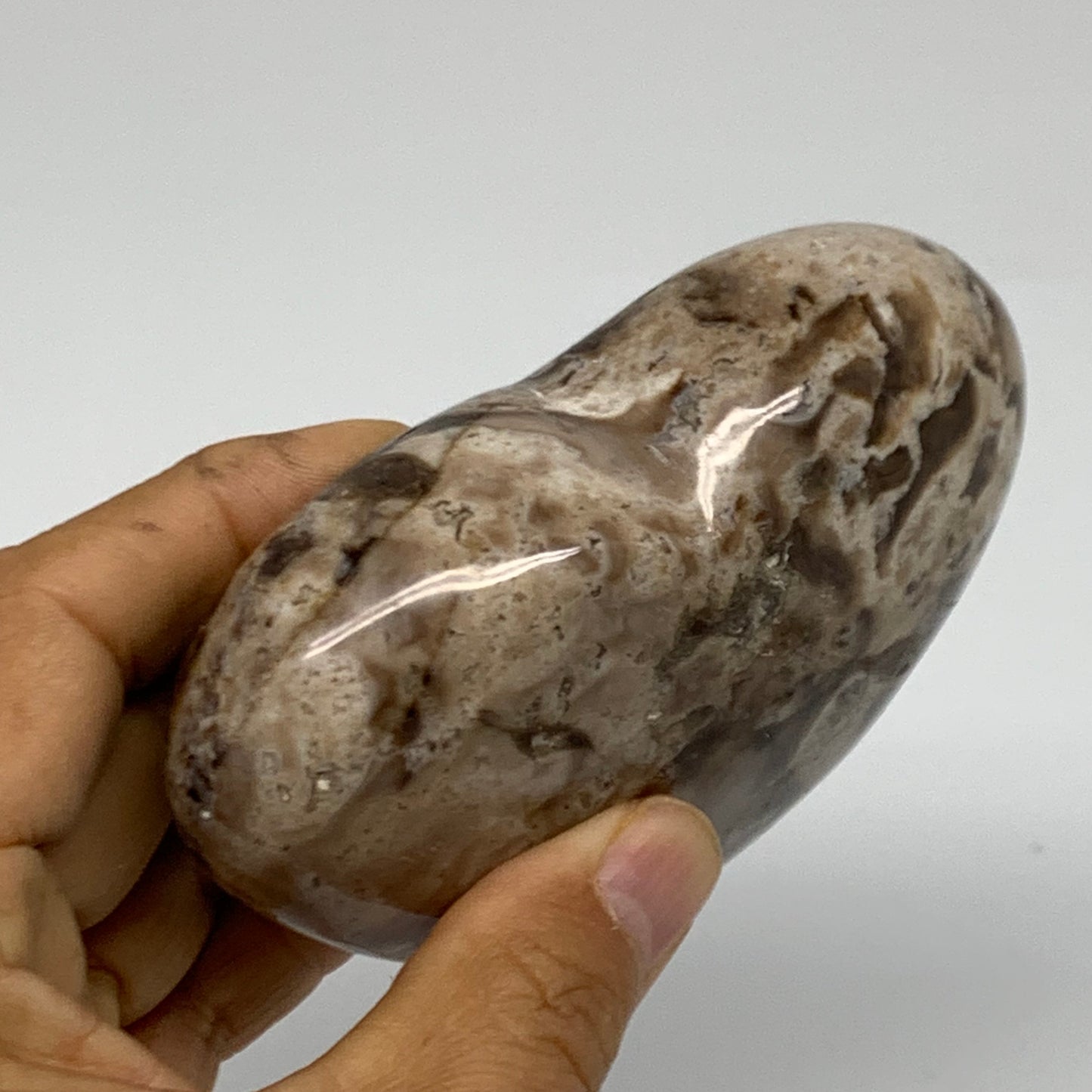 0.69 lbs, 3.2"x3.9"x1.5" Ocean Jasper Heart Polished Healing Crystal, B38353