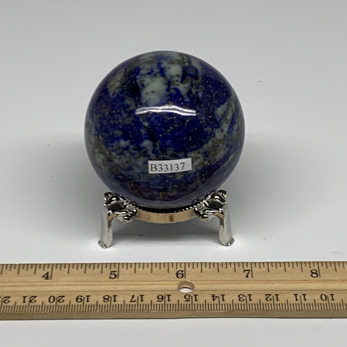 0.8 lbs, 2.4" (51mm), Lapis Lazuli Sphere Ball Gemstone @Afghanistan, B33137