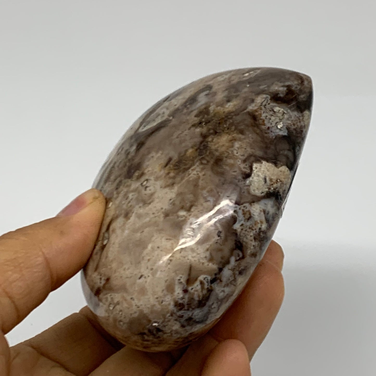 0.69 lbs, 3.2"x3.9"x1.5" Ocean Jasper Heart Polished Healing Crystal, B38353