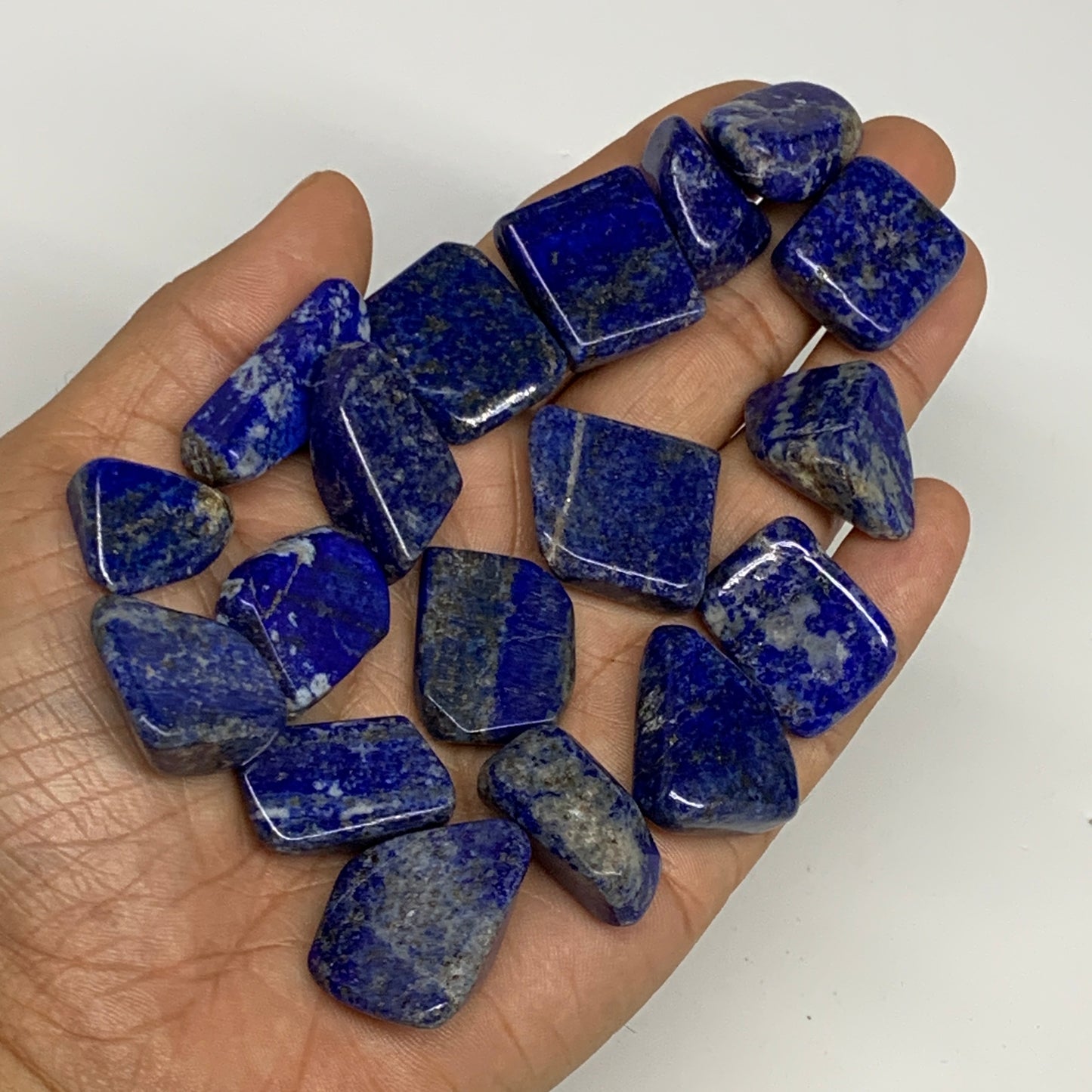 128.4g,0.7"-1.2", 18pcs, Natural Lapis Lazuli Tumbled Stone @Afghanistan, B30297