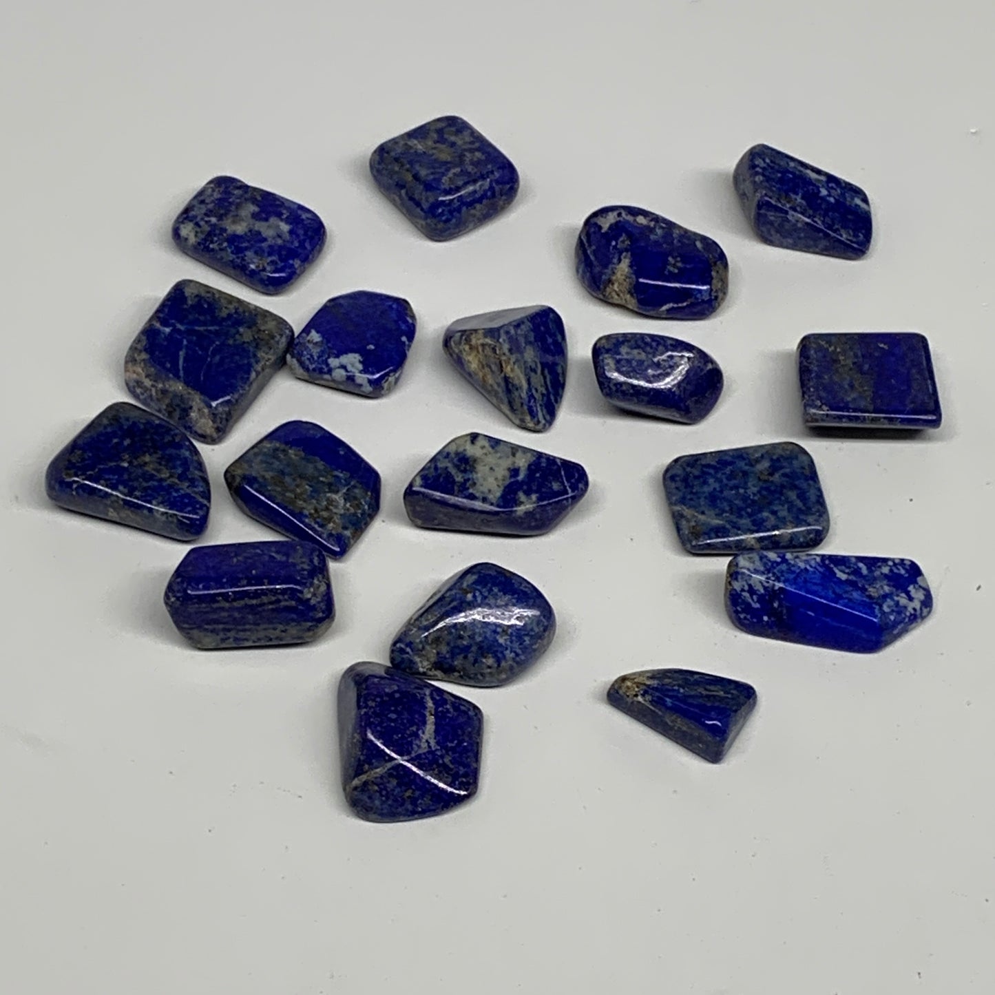 128.4g,0.7"-1.2", 18pcs, Natural Lapis Lazuli Tumbled Stone @Afghanistan, B30297