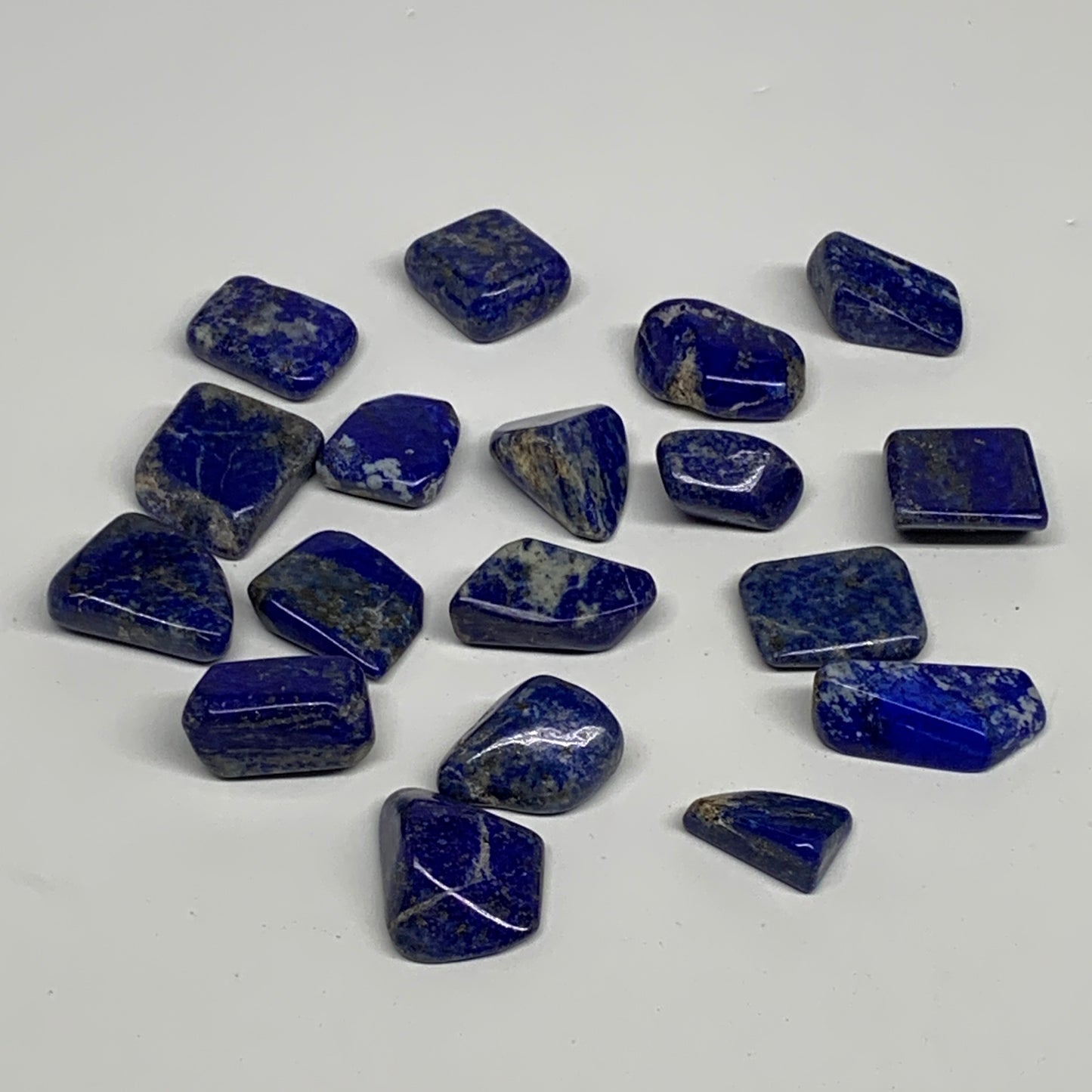 128.4g,0.7"-1.2", 18pcs, Natural Lapis Lazuli Tumbled Stone @Afghanistan, B30297