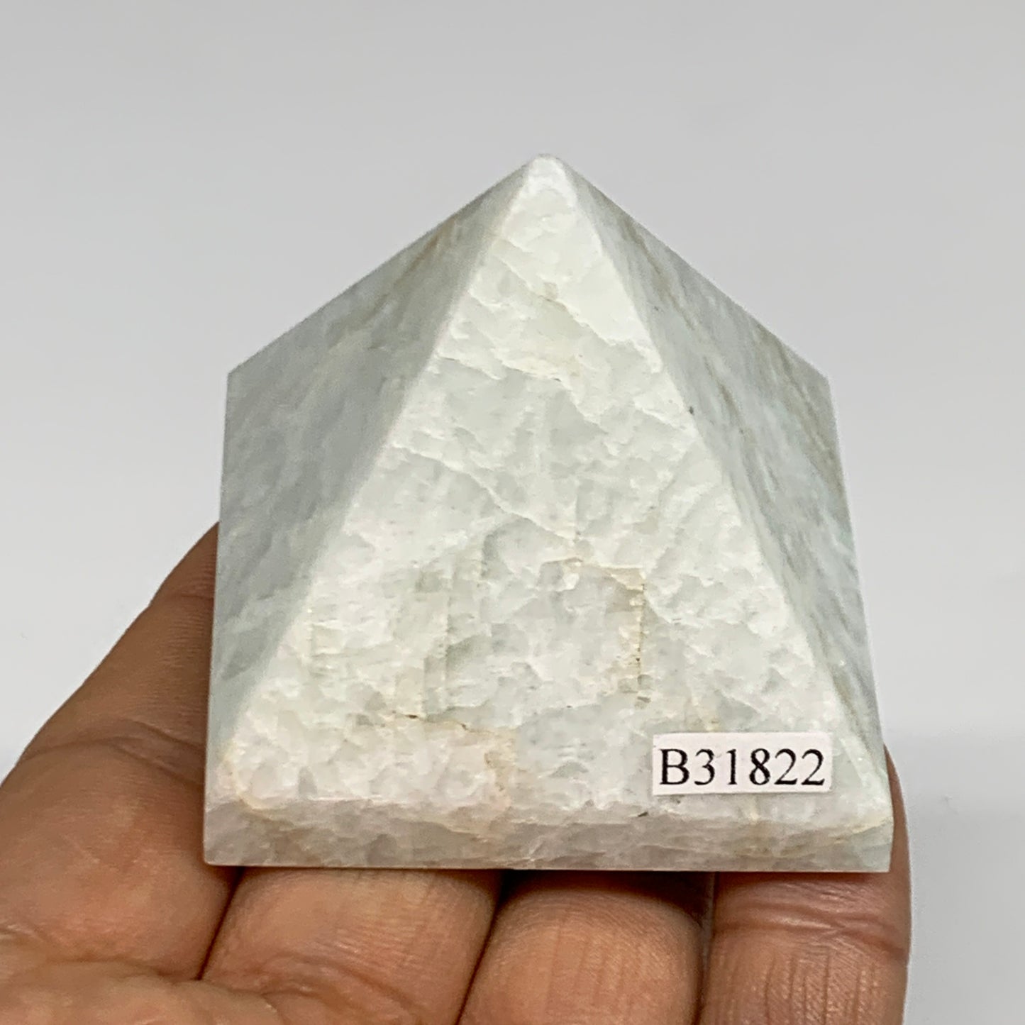 127.8g, 1.8"x2"x1.9", Amazonite Pyramid Gemstone, Decorative Stone, B31822