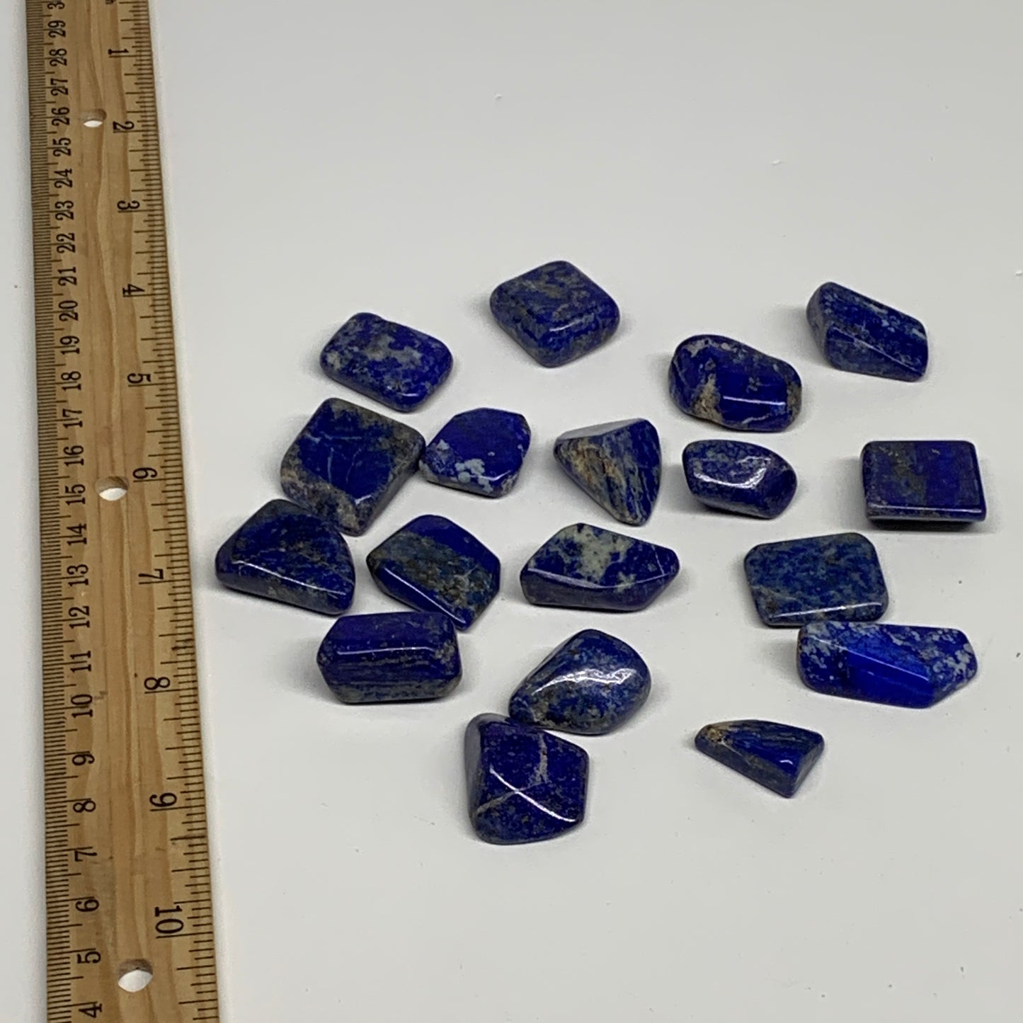 128.4g,0.7"-1.2", 18pcs, Natural Lapis Lazuli Tumbled Stone @Afghanistan, B30297