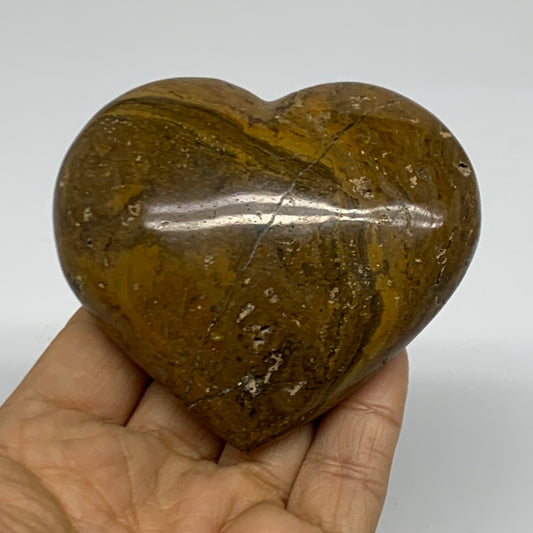0.51 lbs, 2.9"x3.2"x1.3" Ocean Jasper Heart Polished Healing Crystal, B38354