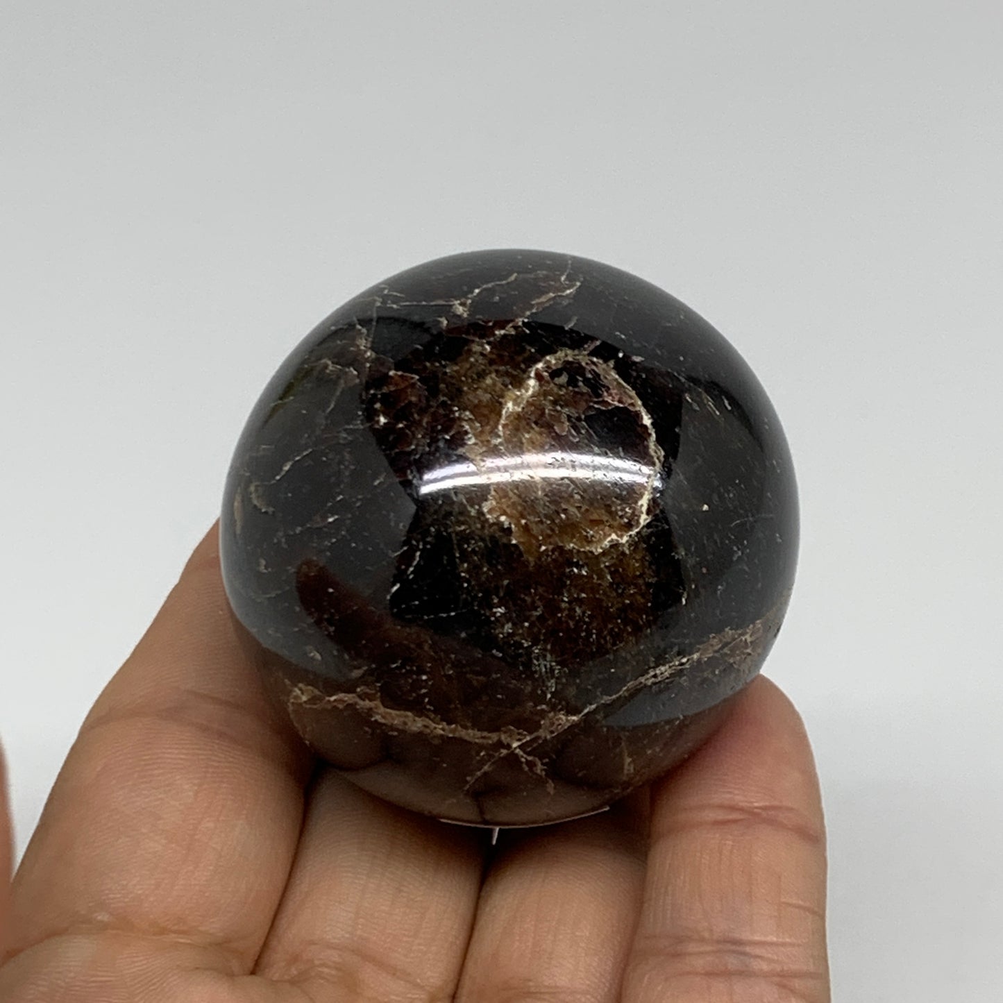 238.3g, 1.9"(48mm), Natural Red Garnet Sphere Ball Gemstone Polished, B35239