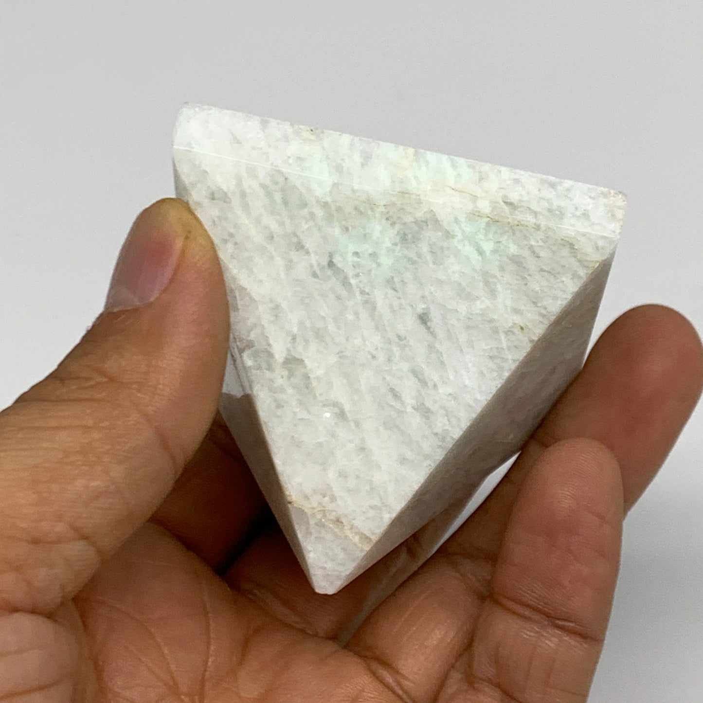 127.8g, 1.8"x2"x1.9", Amazonite Pyramid Gemstone, Decorative Stone, B31822