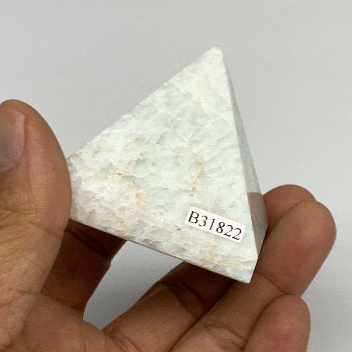 127.8g, 1.8"x2"x1.9", Amazonite Pyramid Gemstone, Decorative Stone, B31822