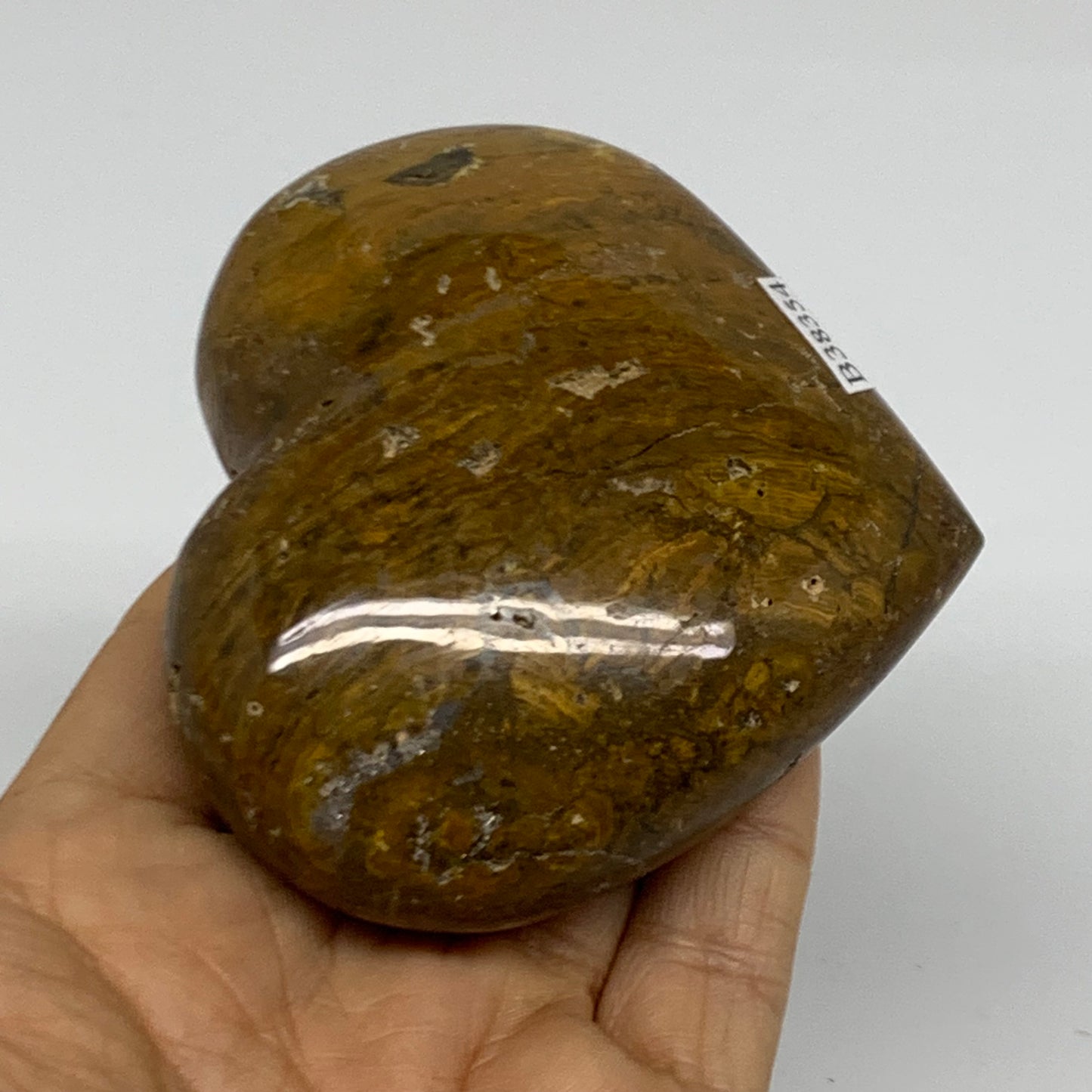 0.51 lbs, 2.9"x3.2"x1.3" Ocean Jasper Heart Polished Healing Crystal, B38354