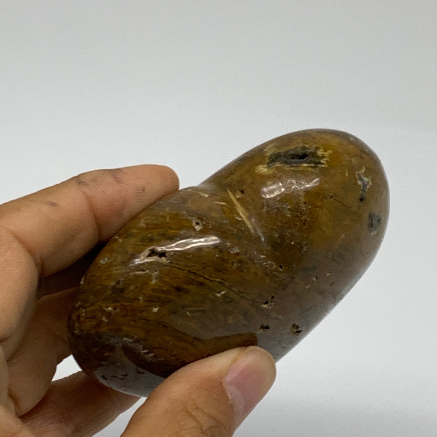 0.51 lbs, 2.9"x3.2"x1.3" Ocean Jasper Heart Polished Healing Crystal, B38354