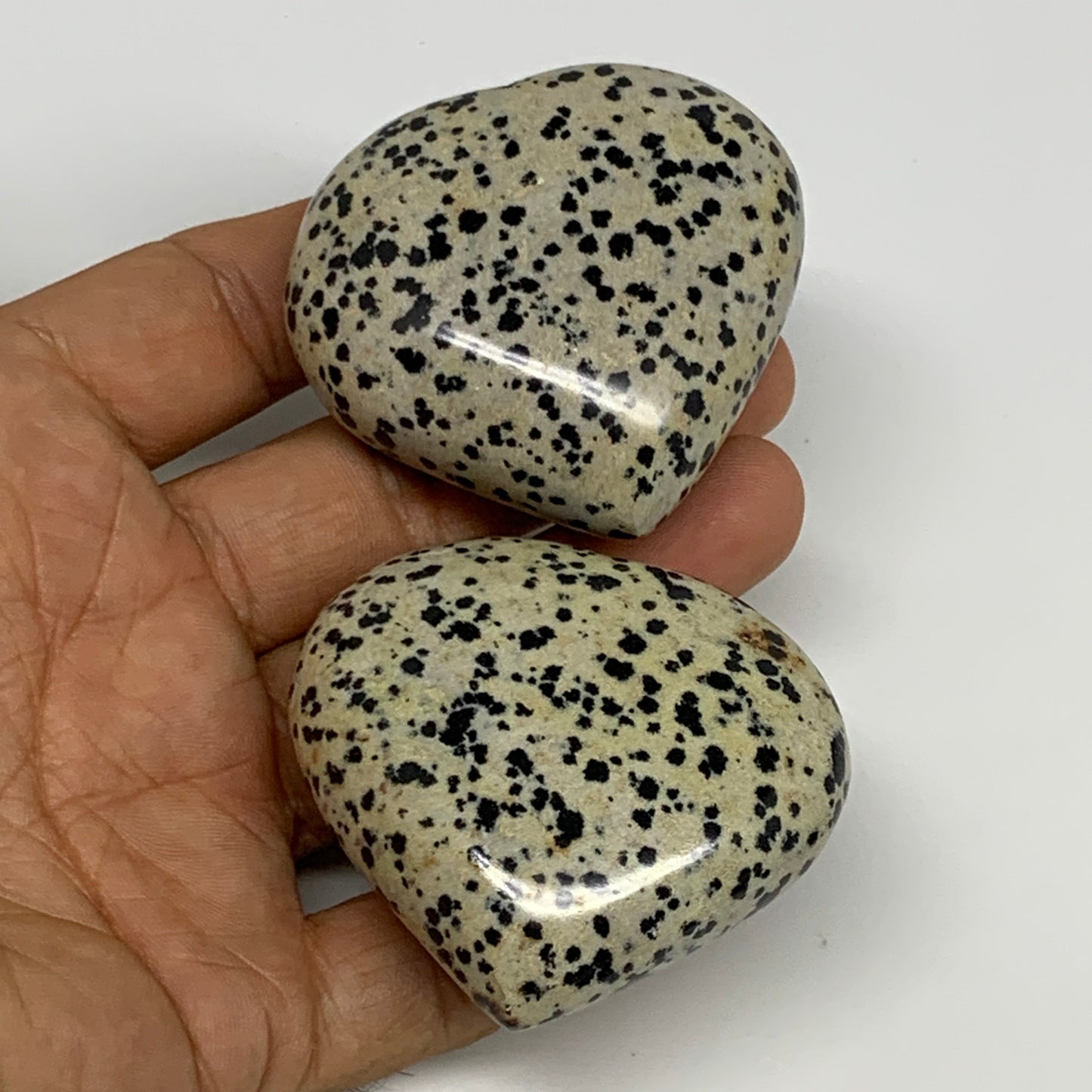 2.2 lbs (1000 Grams),1.9"-2", 13pcs, Dalmatian Jasper Heart Gemstone, B29563