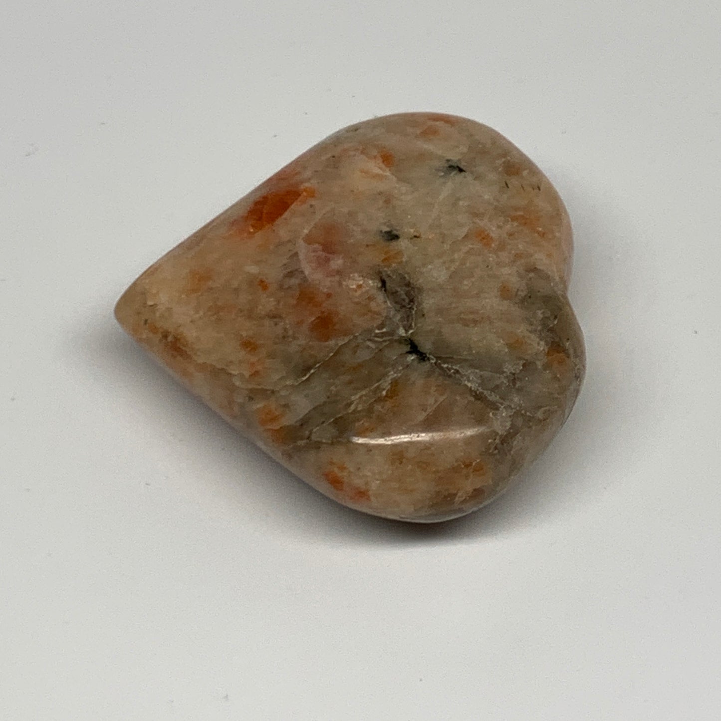 94.8g,2.2"x2.3"x0.9", Sunstone Heart Polished Healing Crystal @India, B28020