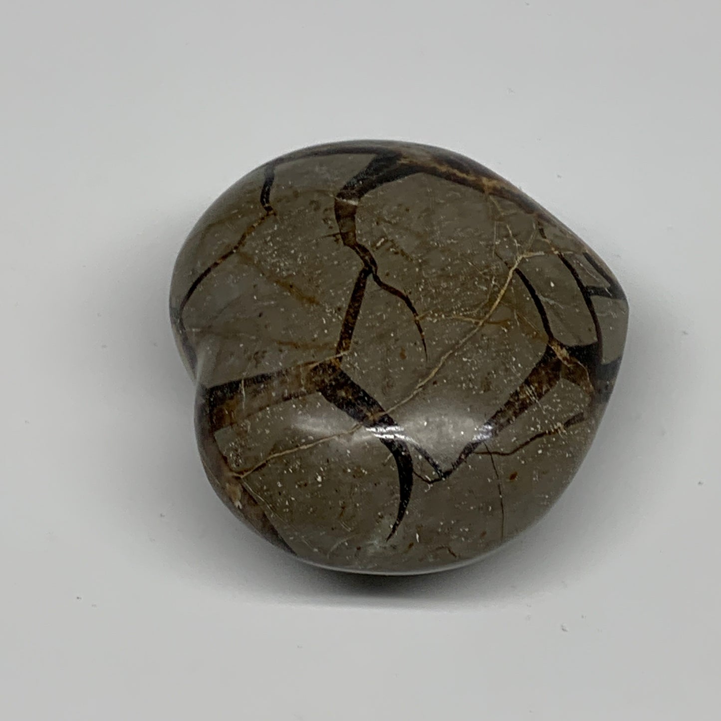 0.57 lbs, 2.6"x3"x1.5" Septarian Nodules Heart Polished Healing Crystal, B31021