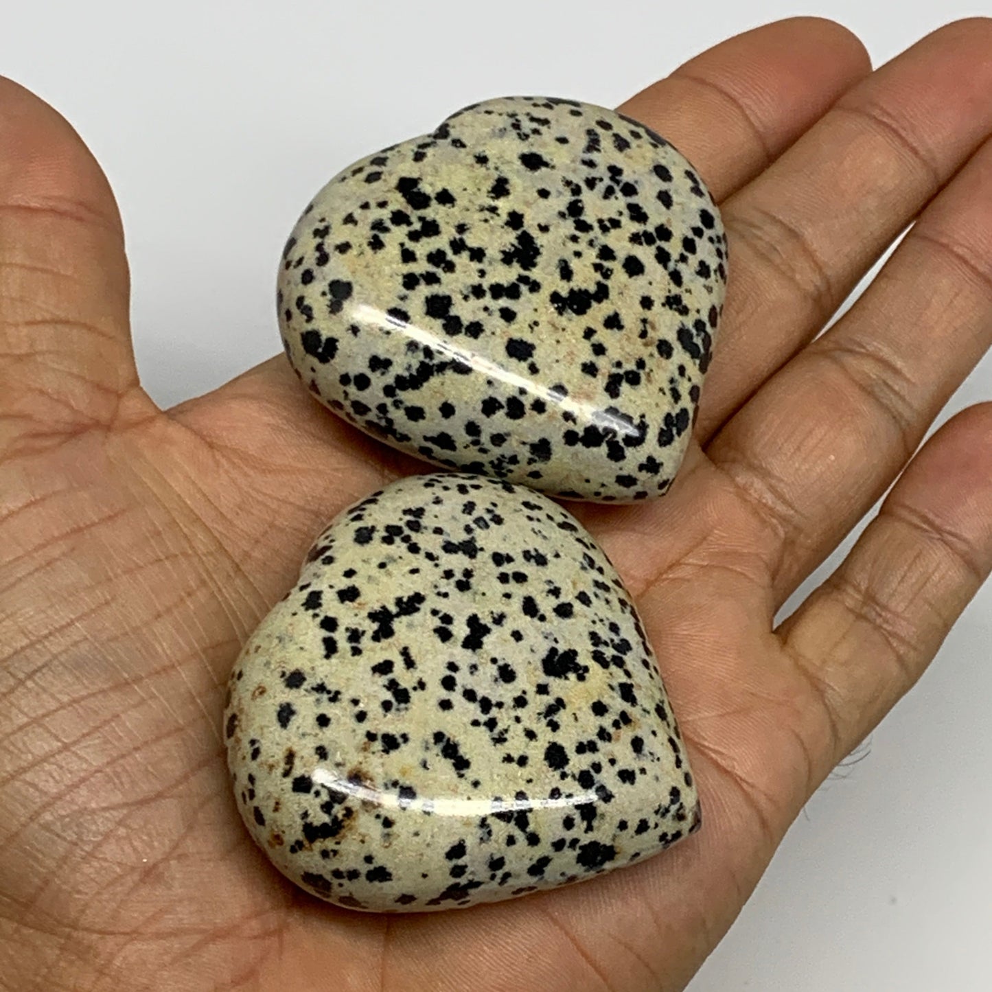 2.2 lbs (1000 Grams),1.9"-2", 13pcs, Dalmatian Jasper Heart Gemstone, B29563