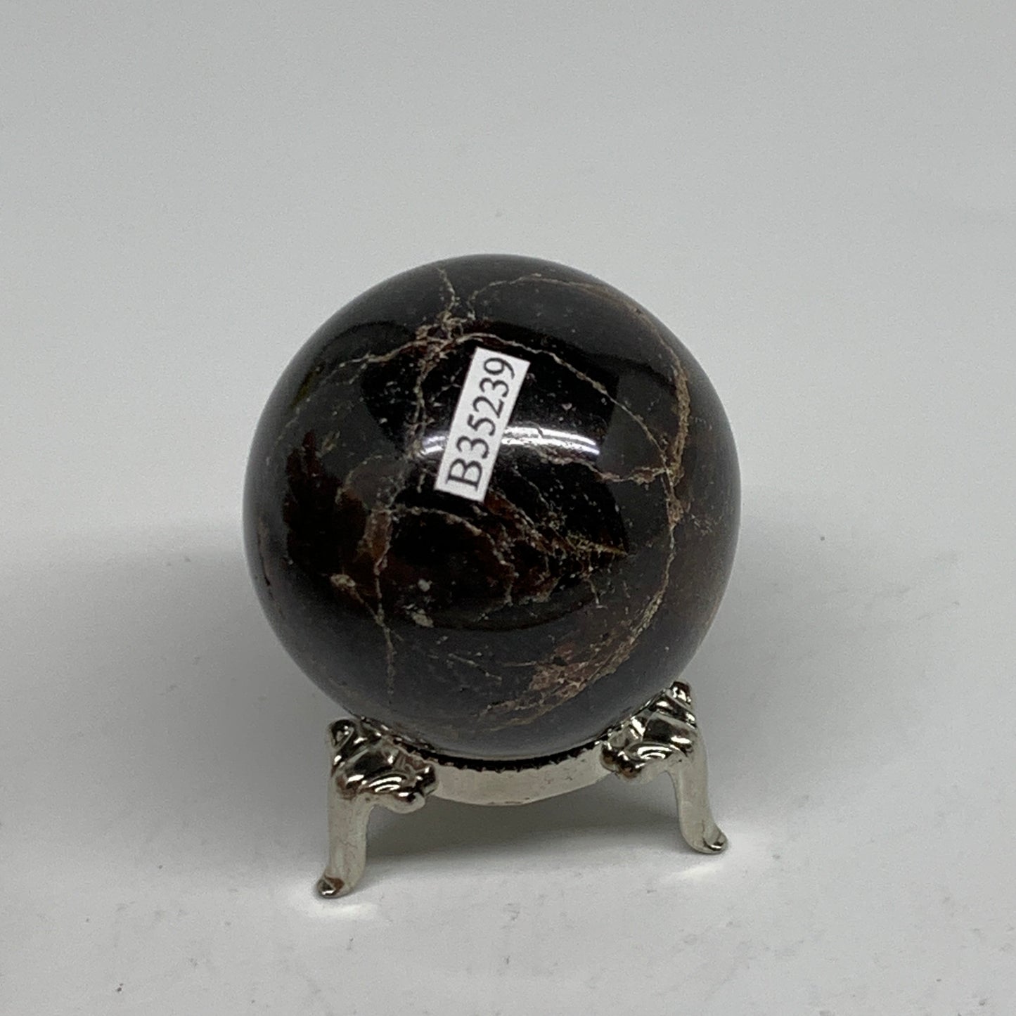 238.3g, 1.9"(48mm), Natural Red Garnet Sphere Ball Gemstone Polished, B35239