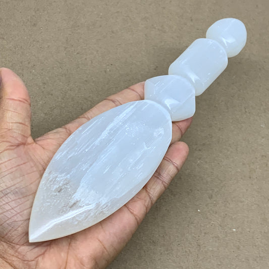 0.65 lbs, 9.5"x2"x0.8", Natural Selenite Crystal Dagger (Satin Spar), B36566