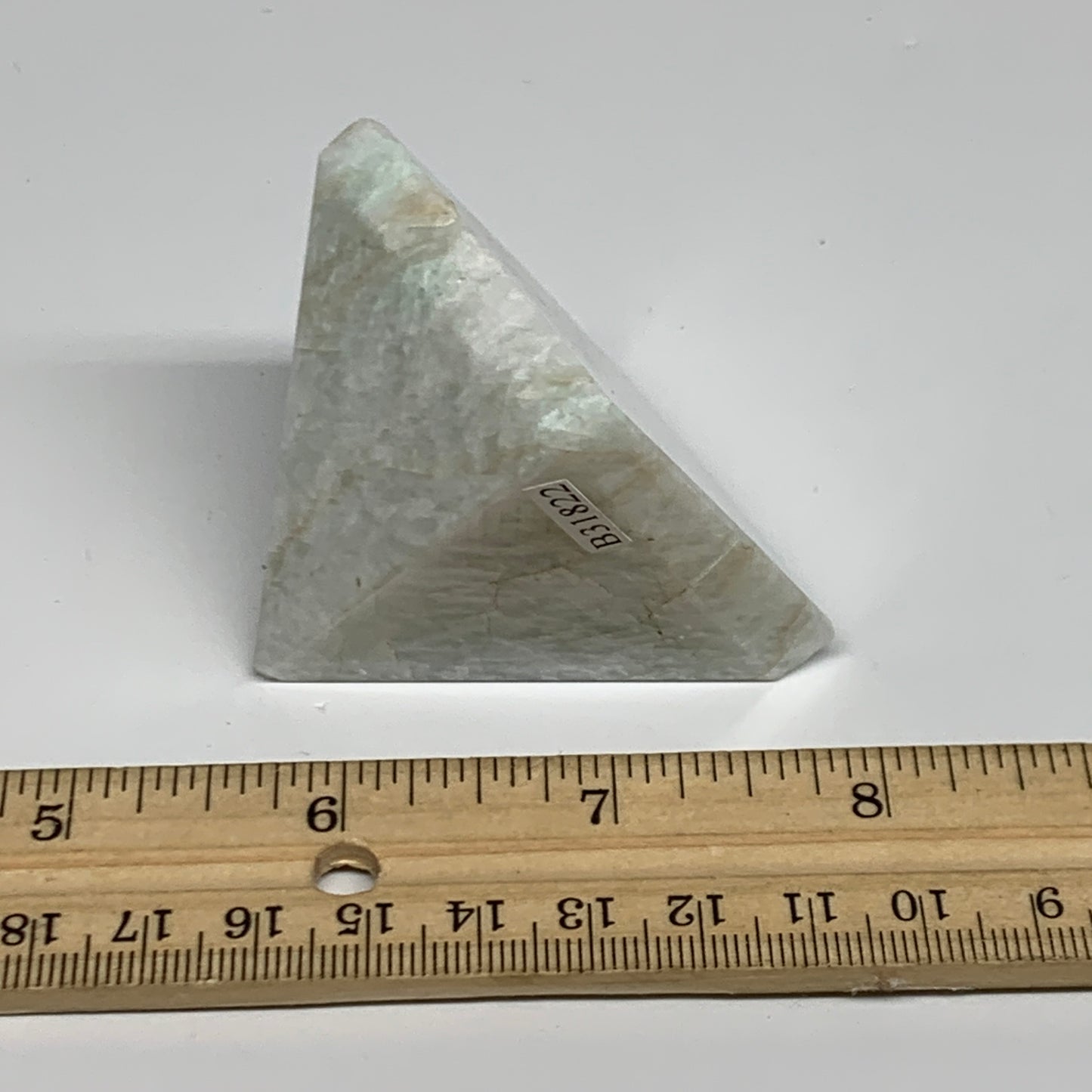 127.8g, 1.8"x2"x1.9", Amazonite Pyramid Gemstone, Decorative Stone, B31822