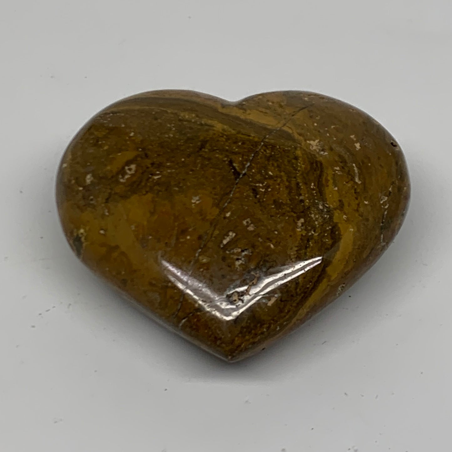 0.51 lbs, 2.9"x3.2"x1.3" Ocean Jasper Heart Polished Healing Crystal, B38354