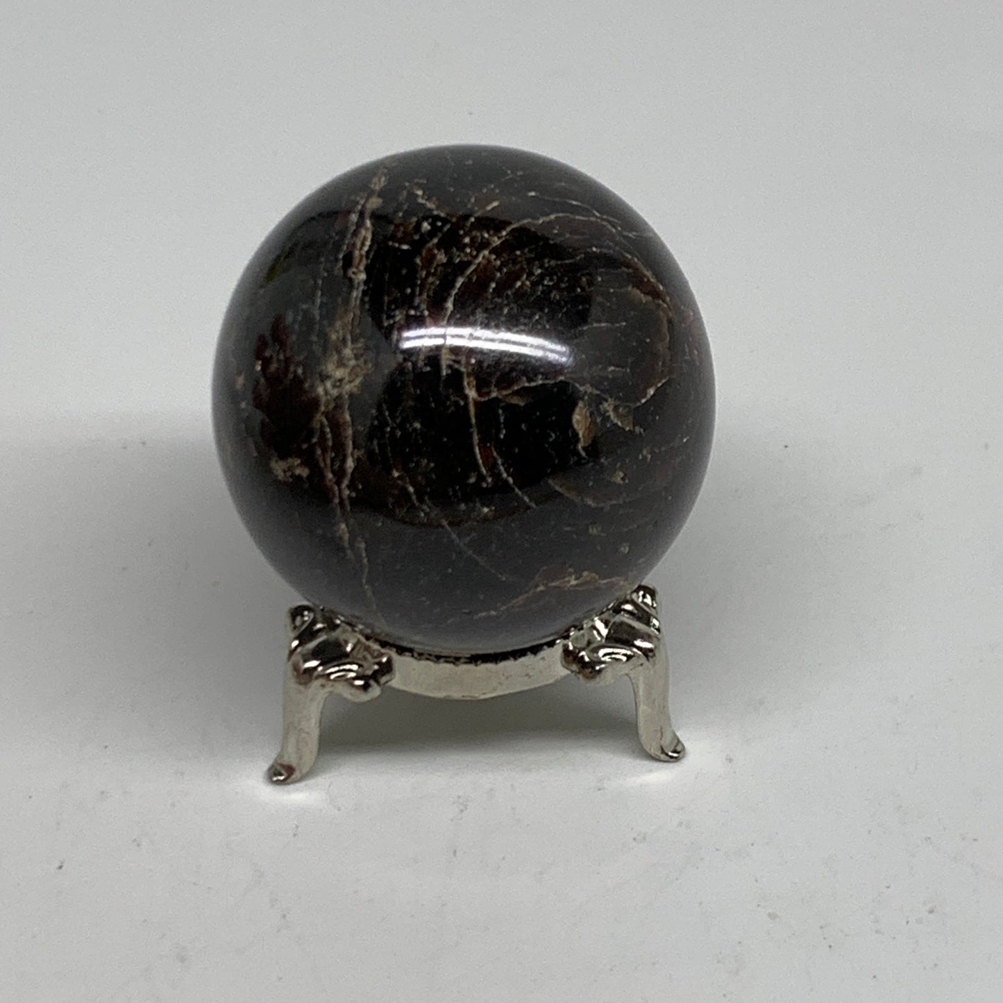 238.3g, 1.9"(48mm), Natural Red Garnet Sphere Ball Gemstone Polished, B35239