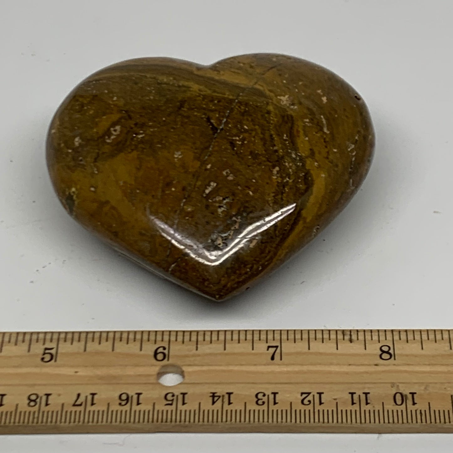 0.51 lbs, 2.9"x3.2"x1.3" Ocean Jasper Heart Polished Healing Crystal, B38354