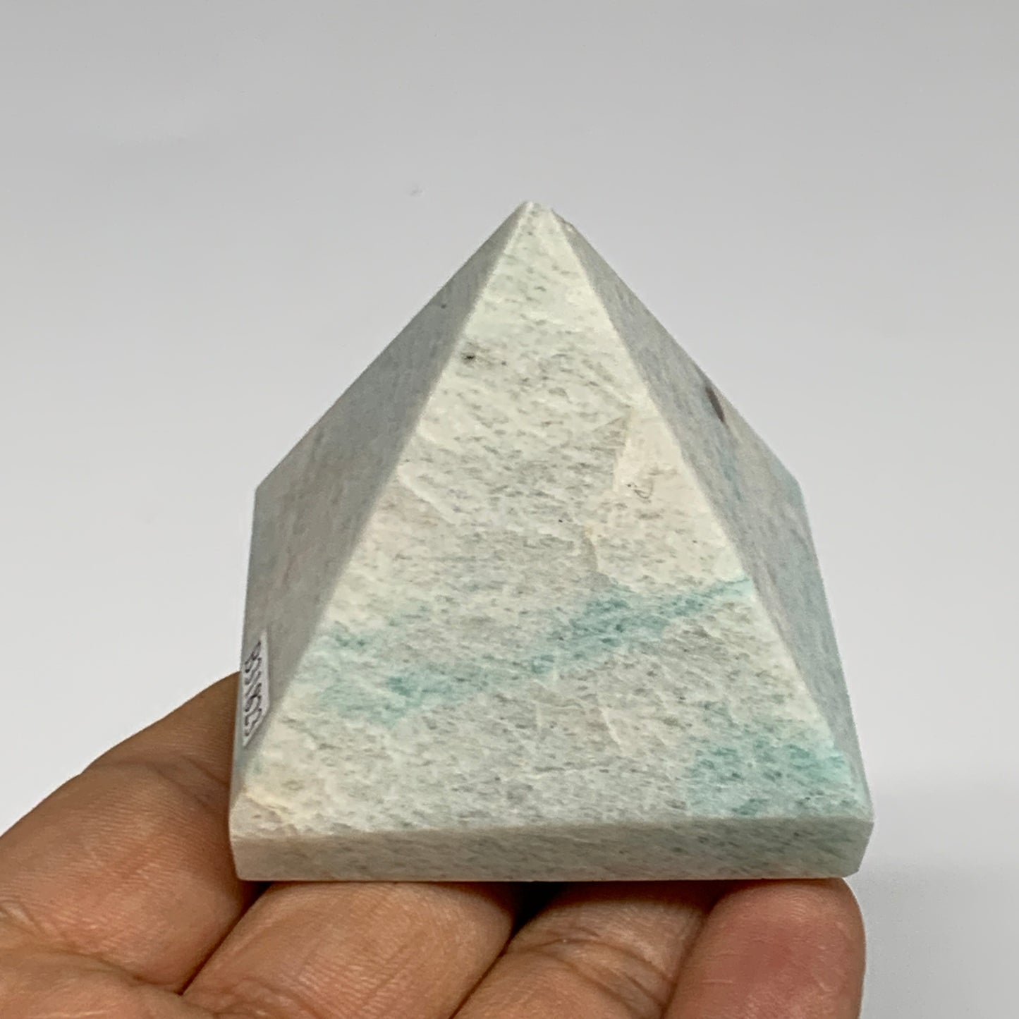 130.6g, 1.9"x2"x1.9", Amazonite Pyramid Gemstone, Decorative Stone, B31823