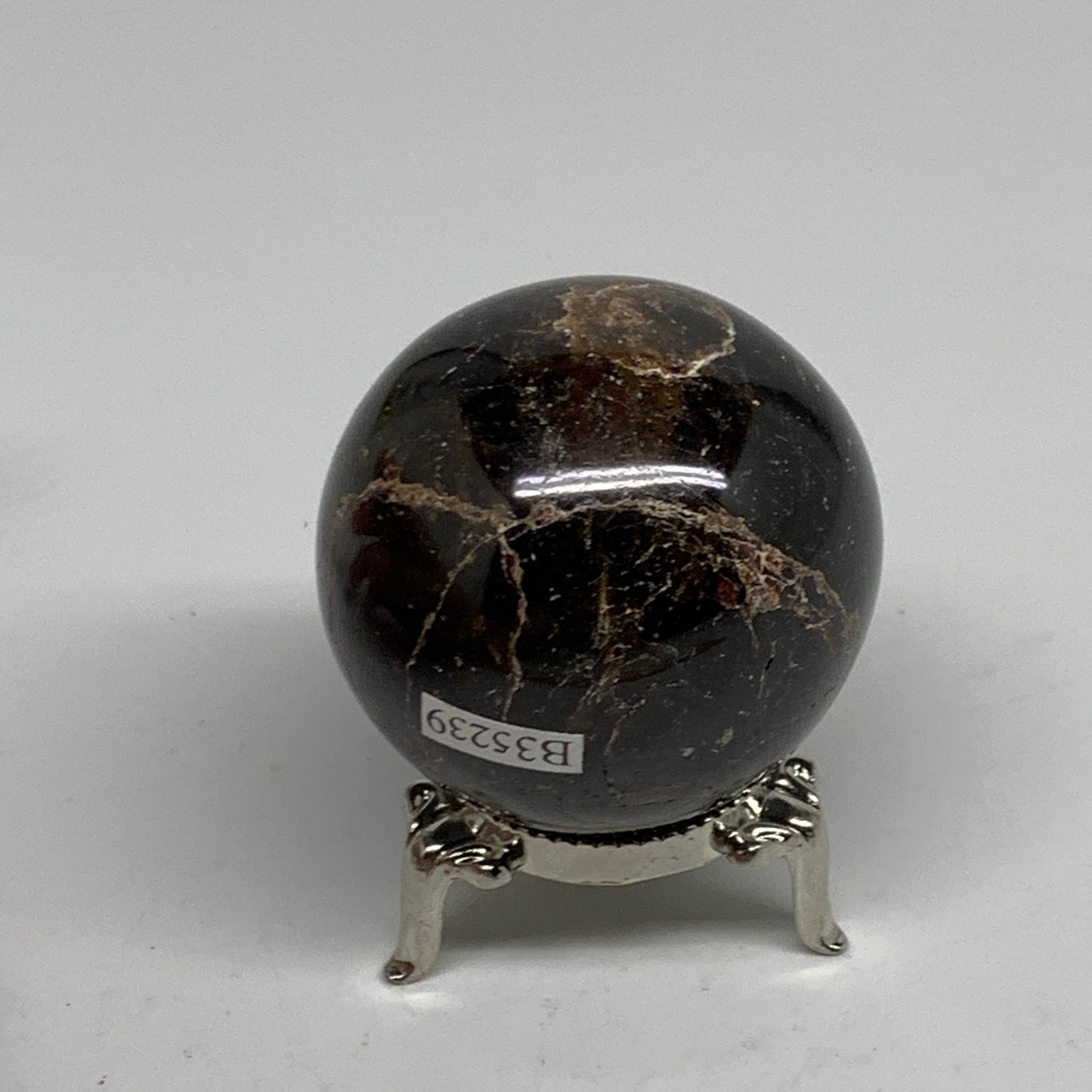 238.3g, 1.9"(48mm), Natural Red Garnet Sphere Ball Gemstone Polished, B35239