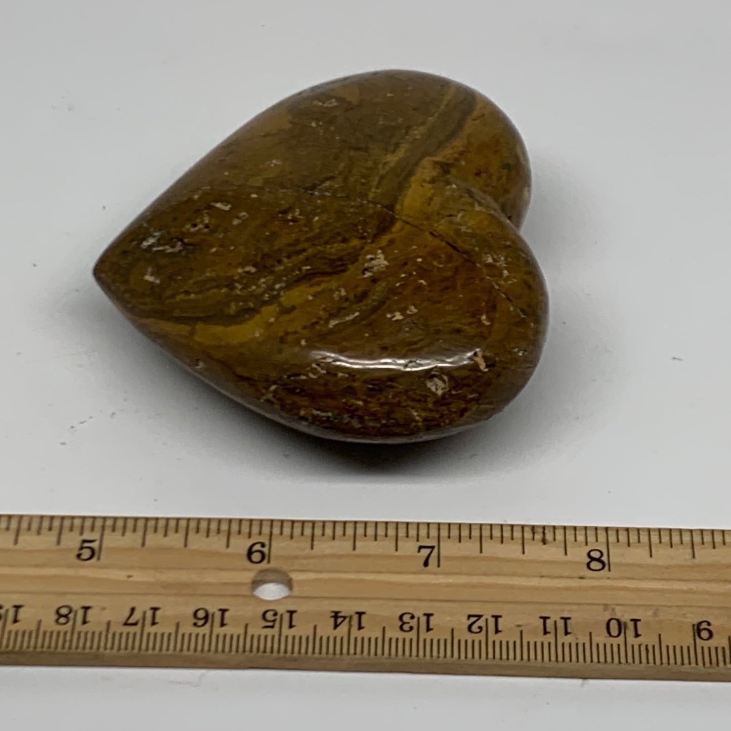 0.51 lbs, 2.9"x3.2"x1.3" Ocean Jasper Heart Polished Healing Crystal, B38354