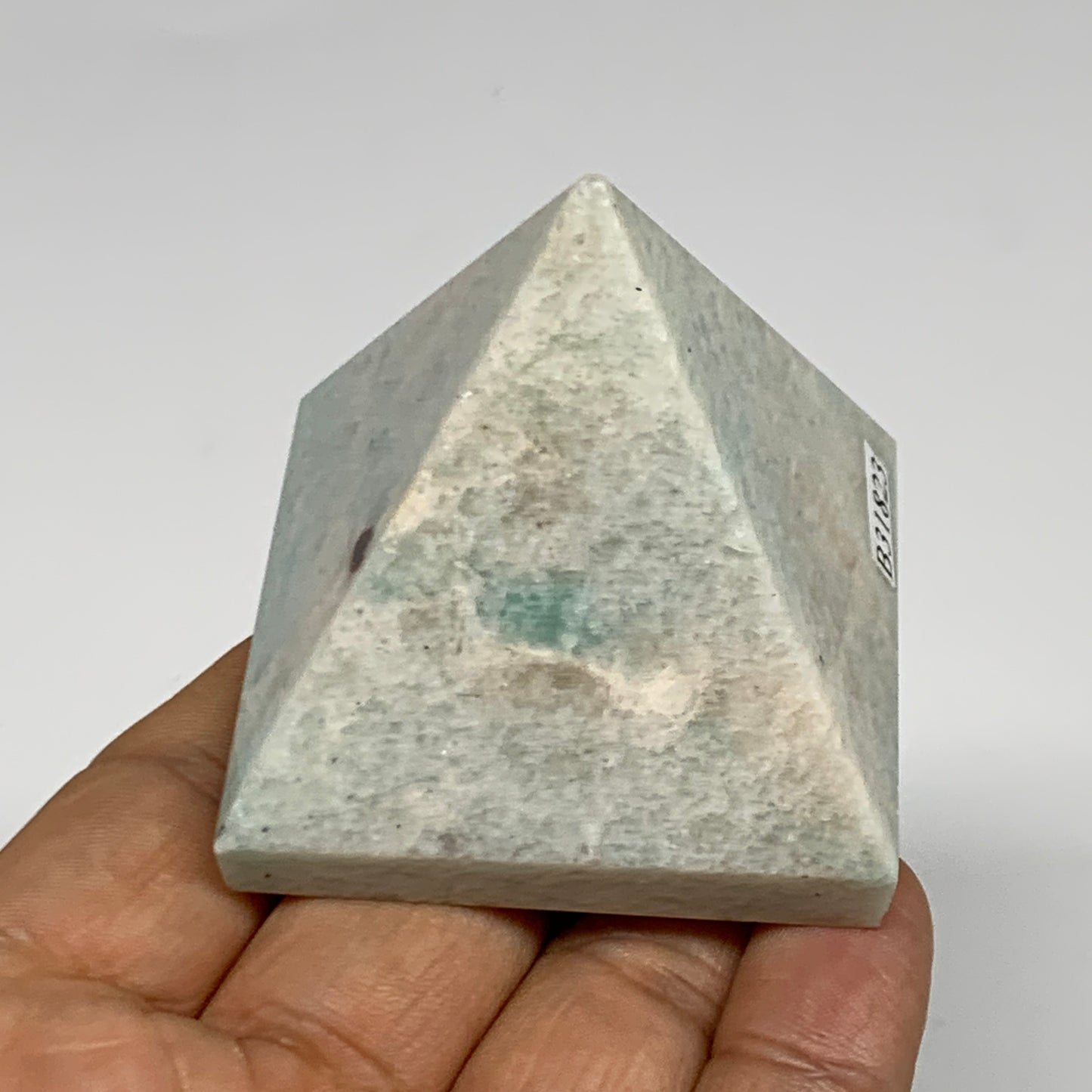 130.6g, 1.9"x2"x1.9", Amazonite Pyramid Gemstone, Decorative Stone, B31823