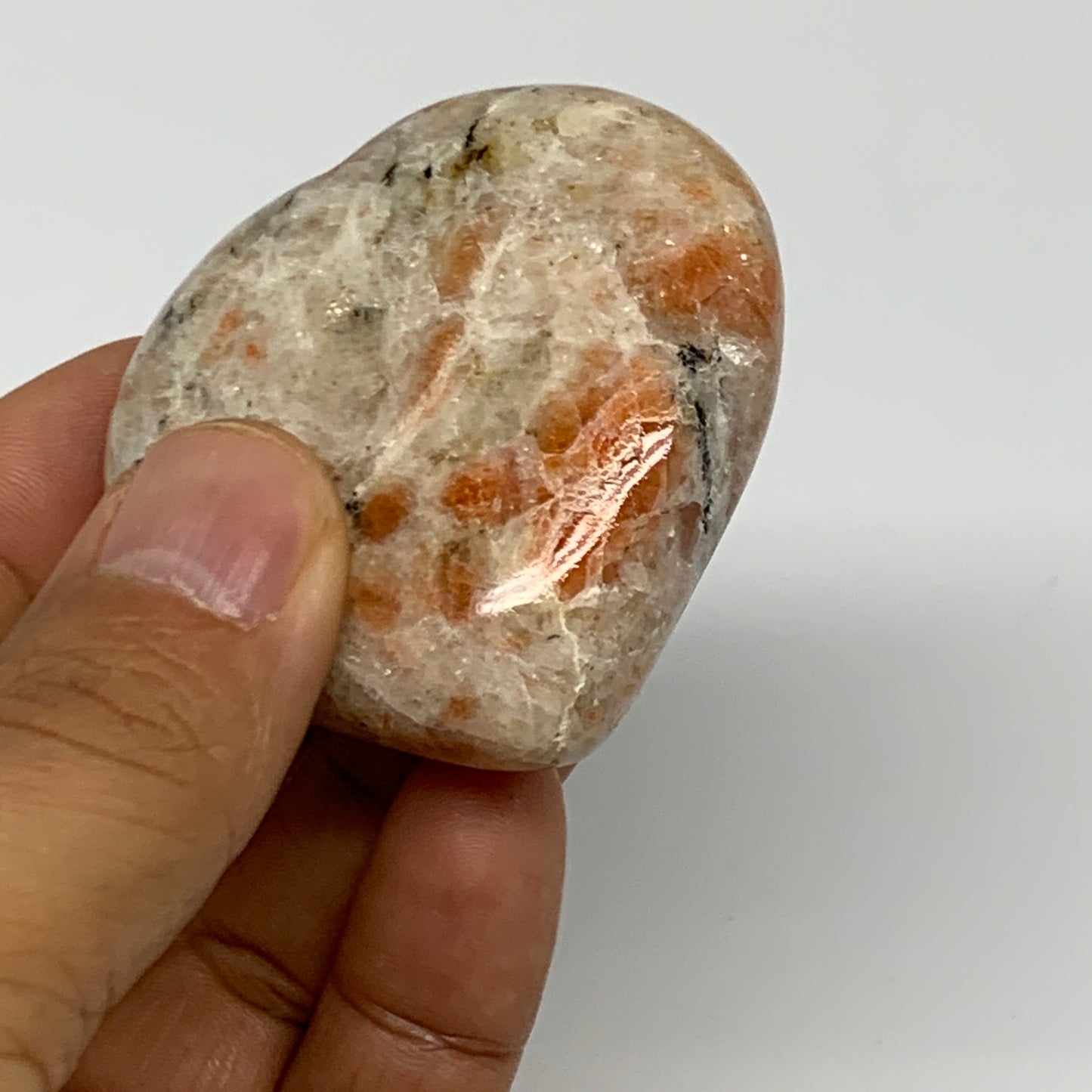80.9g,2"x2.1"x0.8", Sunstone Heart Polished Healing Crystal @India, B28021