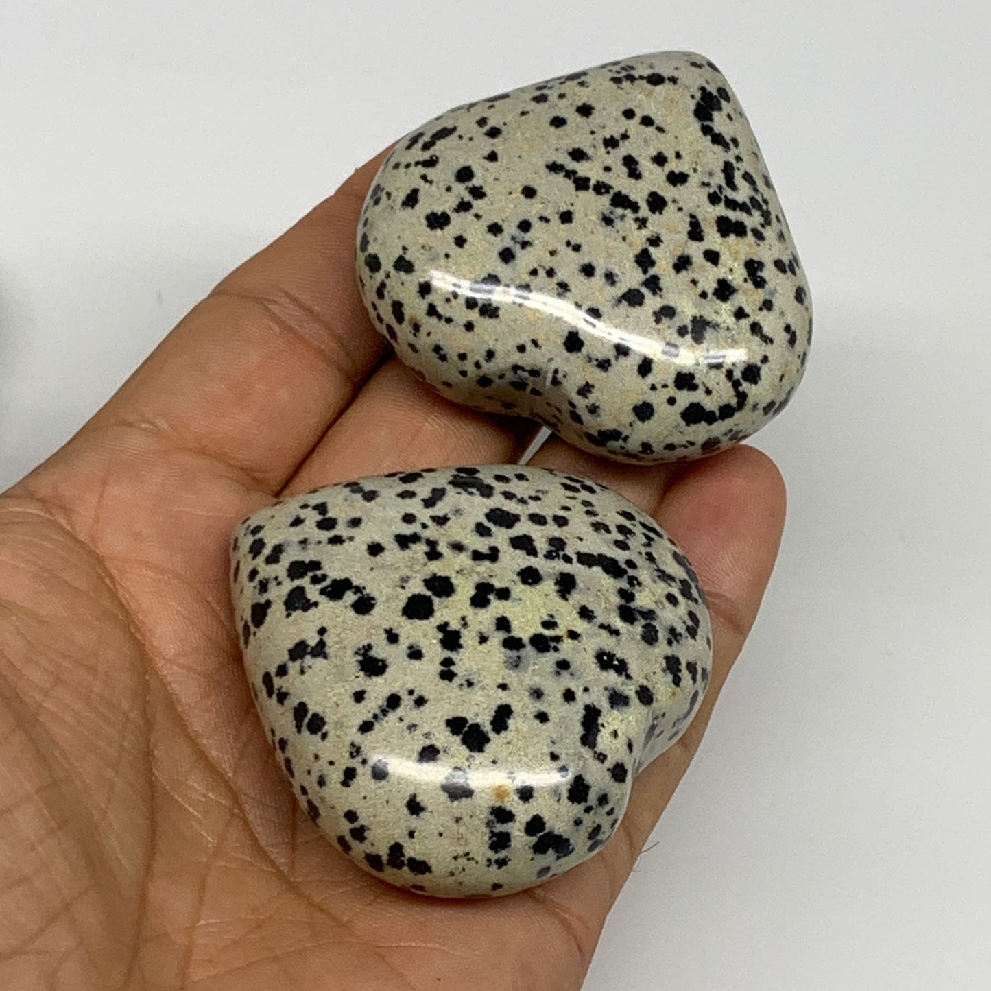 2.2 lbs (1000 Grams),1.9"-2", 13pcs, Dalmatian Jasper Heart Gemstone, B29563