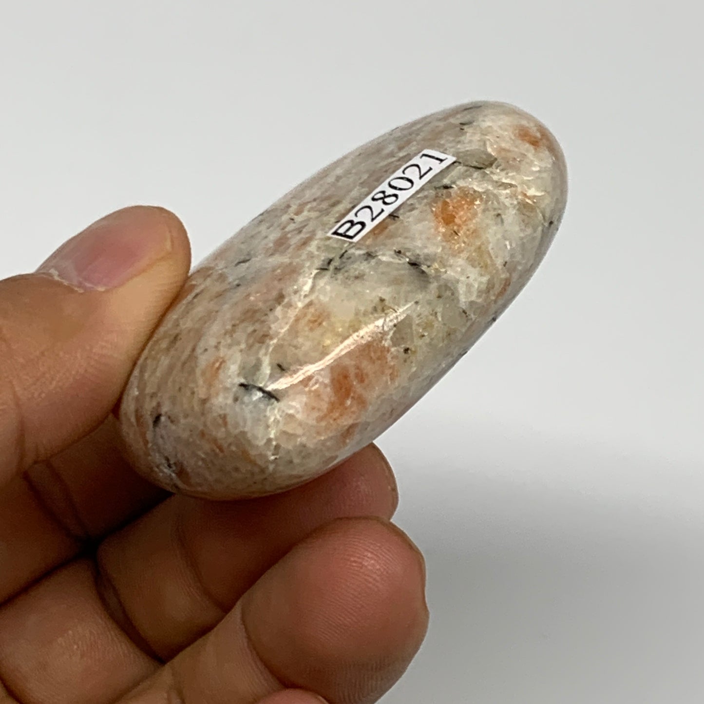 80.9g,2"x2.1"x0.8", Sunstone Heart Polished Healing Crystal @India, B28021