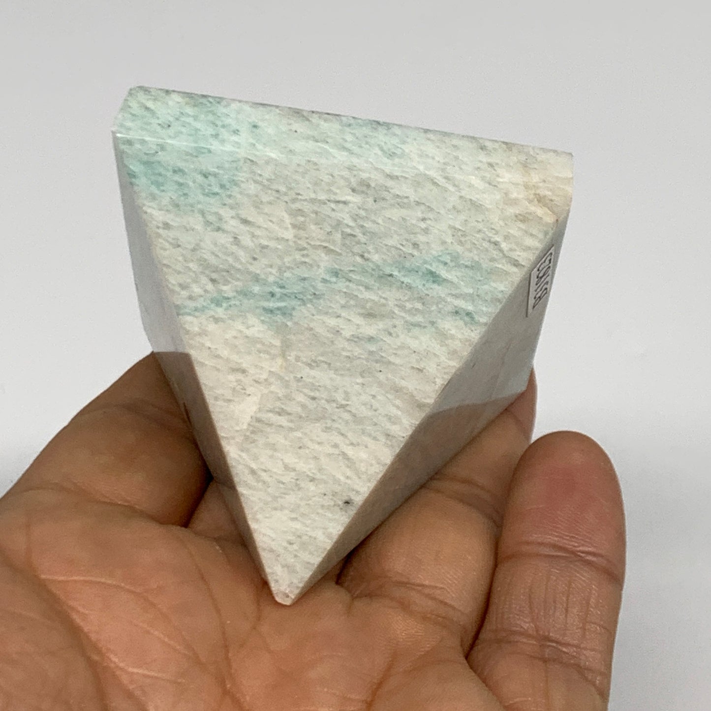 130.6g, 1.9"x2"x1.9", Amazonite Pyramid Gemstone, Decorative Stone, B31823