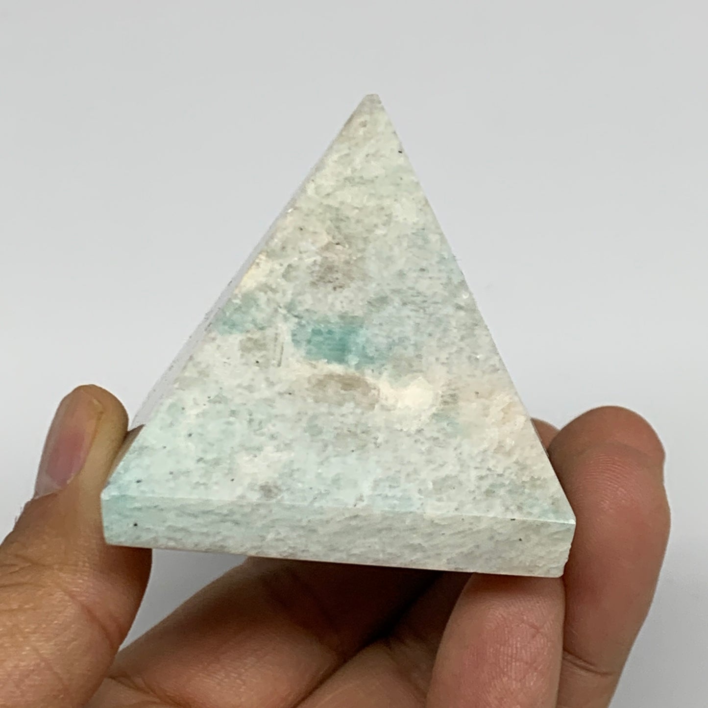 130.6g, 1.9"x2"x1.9", Amazonite Pyramid Gemstone, Decorative Stone, B31823