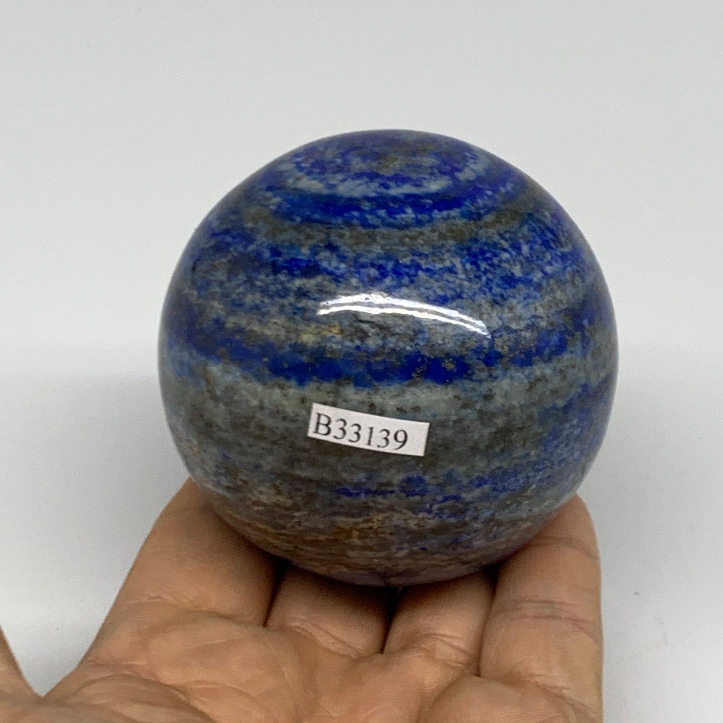 1.05 lbs, 2.6" (66mm), Lapis Lazuli Sphere Ball Gemstone @Afghanistan, B33139