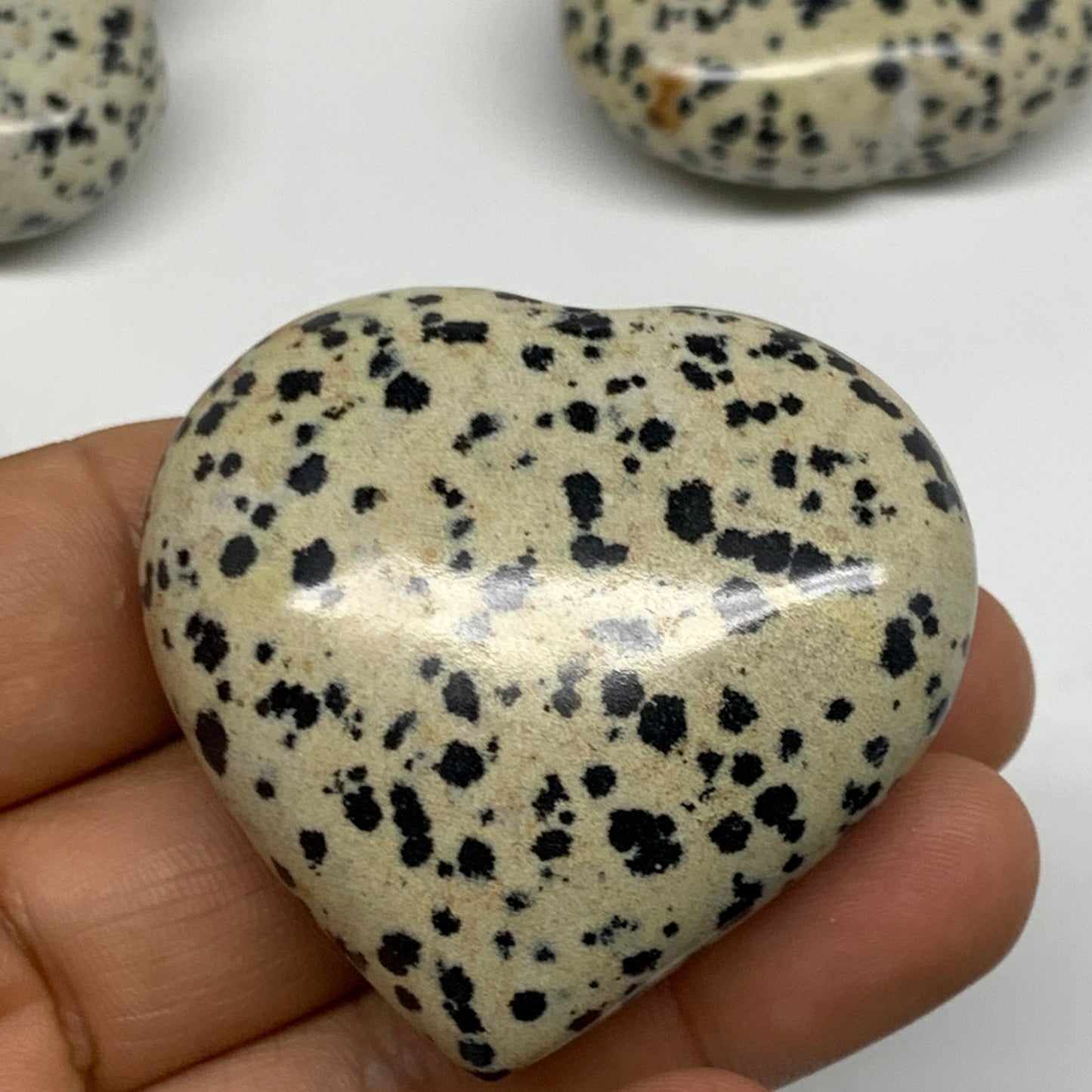 2.2 lbs (1000 Grams),1.9"-2", 13pcs, Dalmatian Jasper Heart Gemstone, B29563