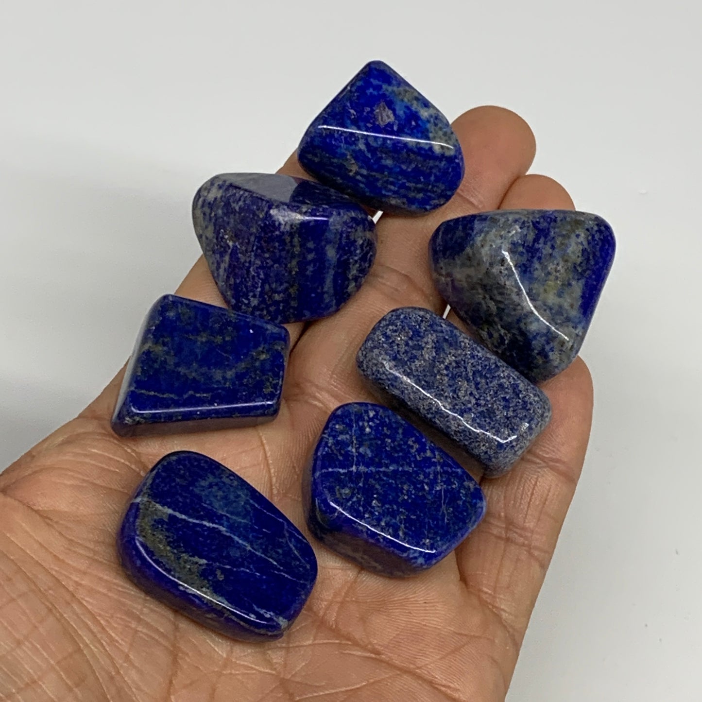 118.5g,0.9"-1.2", 7pcs, Natural Lapis Lazuli Tumbled Stone @Afghanistan, B30300