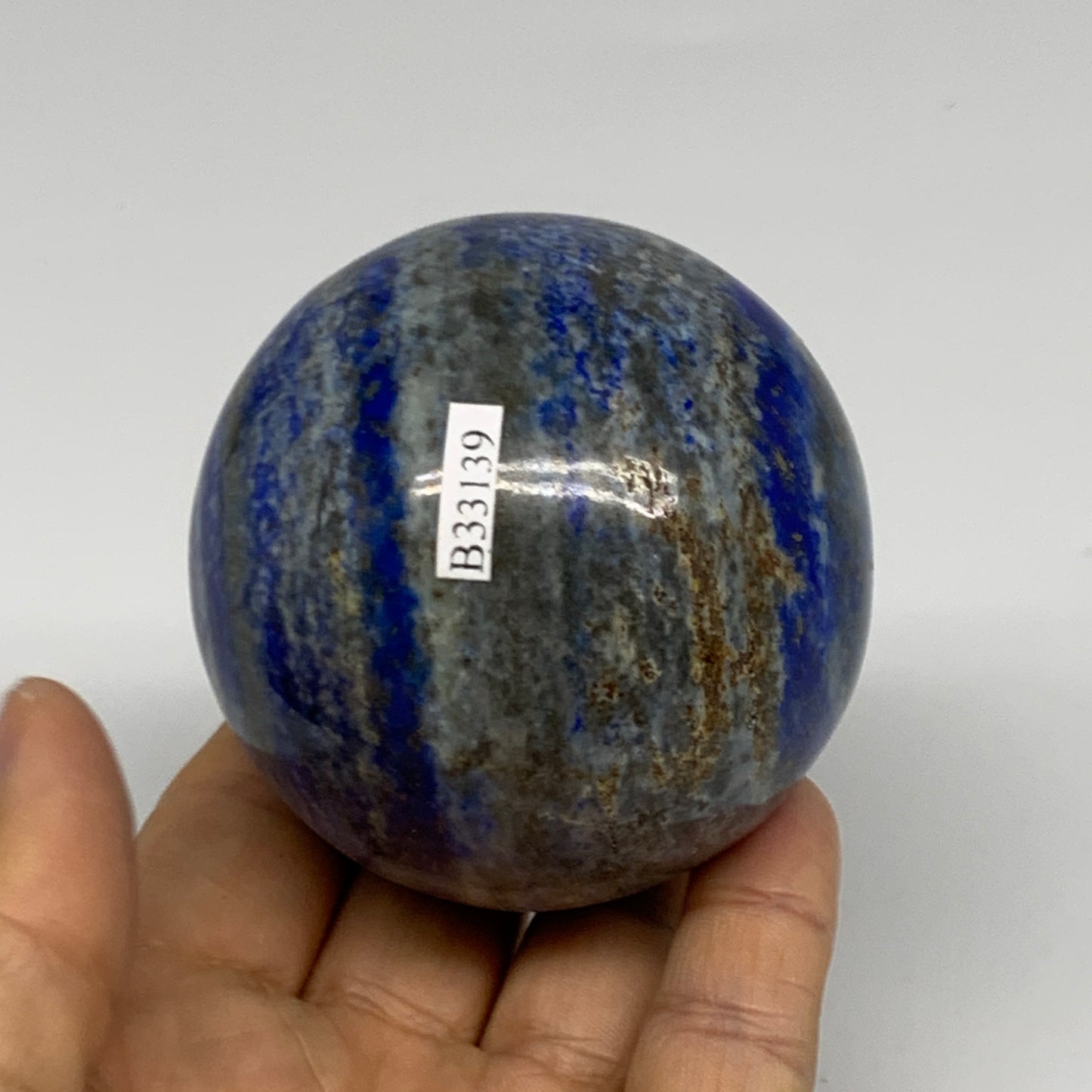 1.05 lbs, 2.6" (66mm), Lapis Lazuli Sphere Ball Gemstone @Afghanistan, B33139