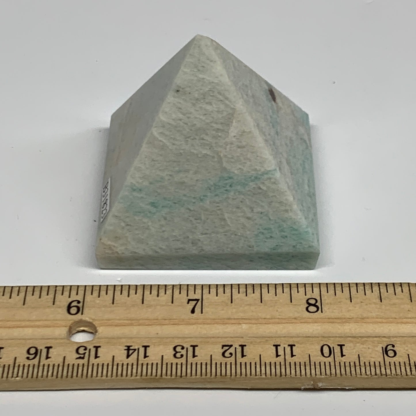 130.6g, 1.9"x2"x1.9", Amazonite Pyramid Gemstone, Decorative Stone, B31823