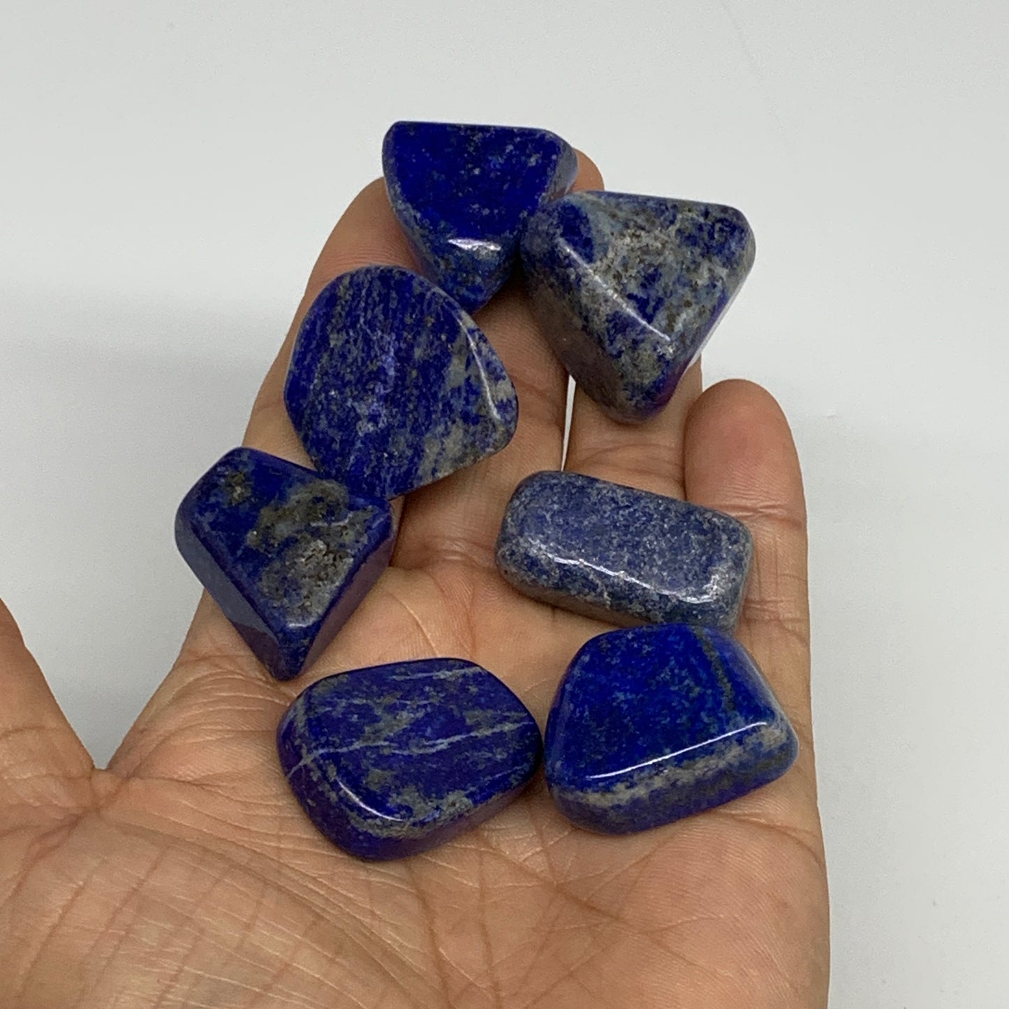 118.5g,0.9"-1.2", 7pcs, Natural Lapis Lazuli Tumbled Stone @Afghanistan, B30300
